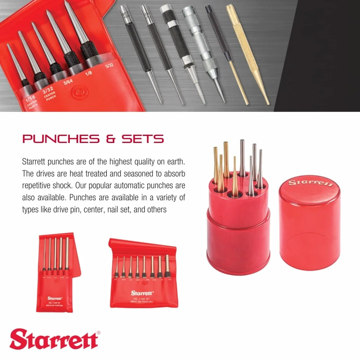 Starrett 18C automatyczny centralny Punch z regulowanym skokiem