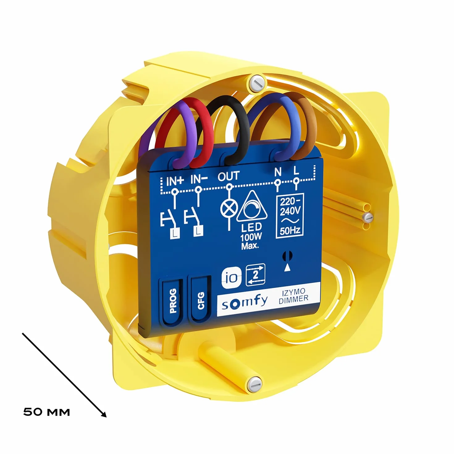 Somfy 1822663 - oświetlenie mikro-odbiornik z Izymo Dimming, technologia IO-HomeControl, kompatybilny z Tahoma (przełącznik)