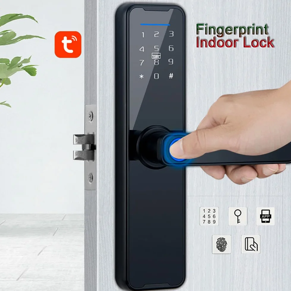 Smart Lock zamek do drzwi z odciskami palców, klawiatura z uchwytem, elektroniczny zamek do drzwi inteligentny