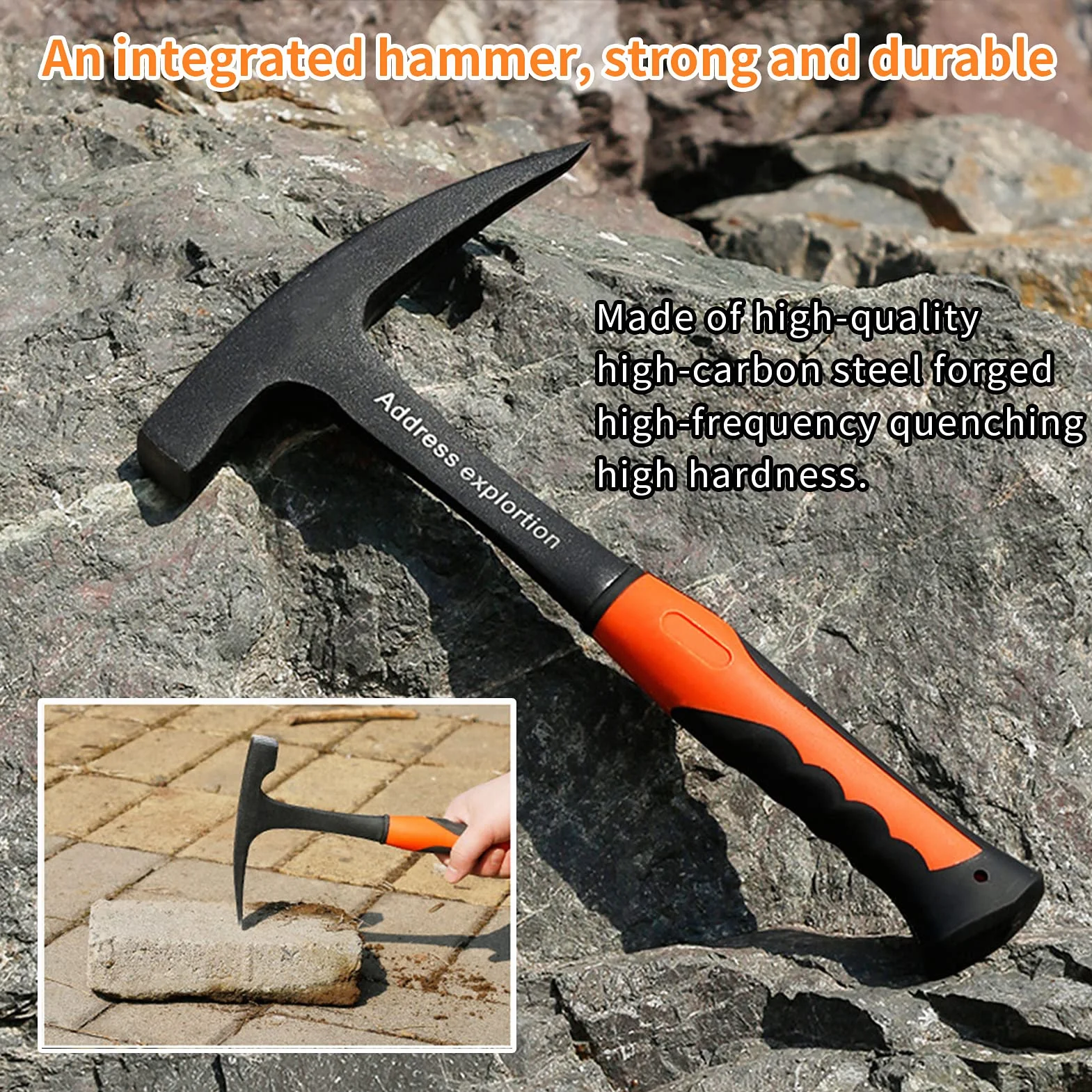 Profesjonalny młotek geologiczny szpiczasty 170 mm do poszukiwań minerałów
