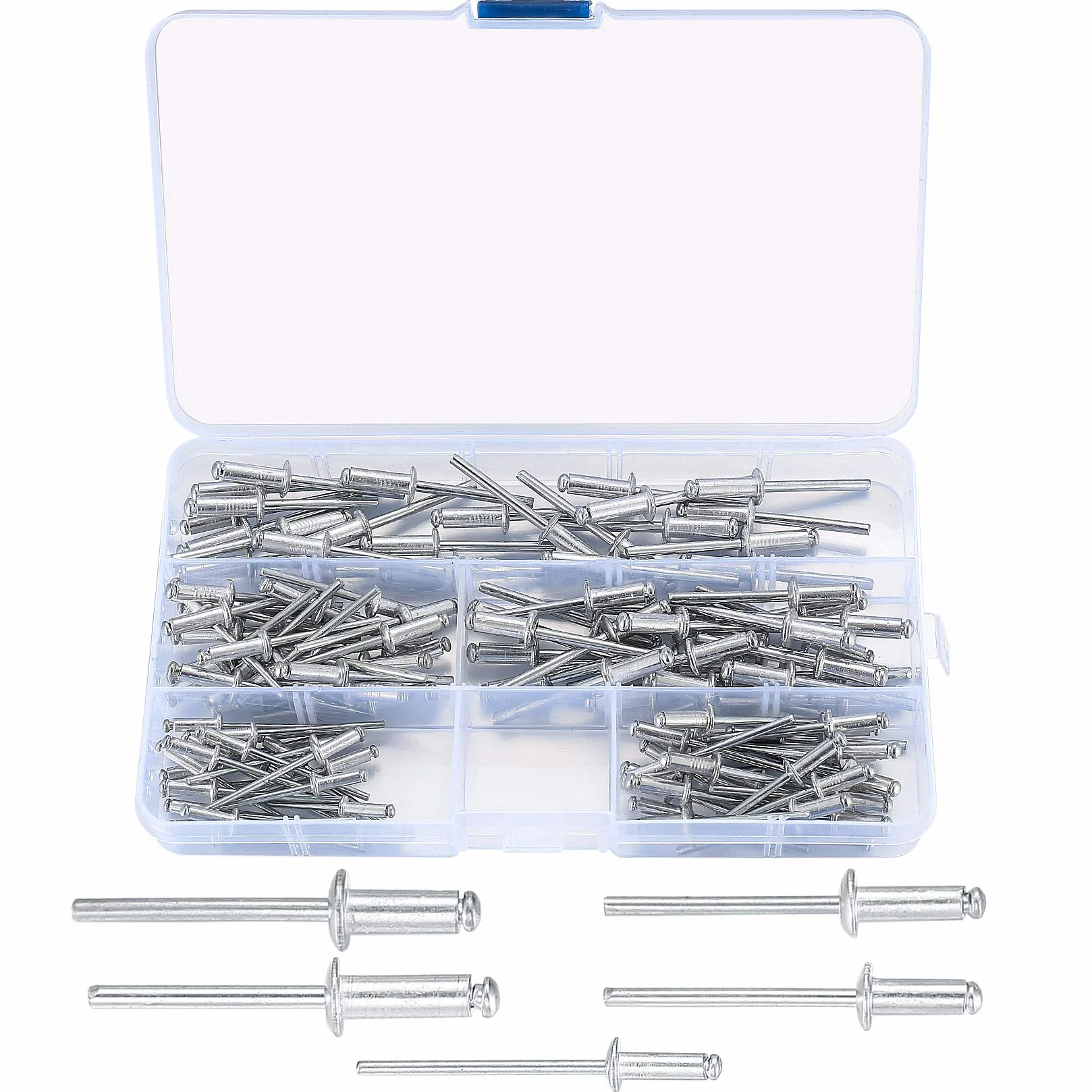 120 sztuk aluminiowych nitów niewidomych, zestaw nitów Pop, nity aluminiowe do zacisków ślepych - M3,2 x 10 mm/M4 x 10 mm/M4*12mm/M4,8 x 12 mm/M4,8 x 14 mm