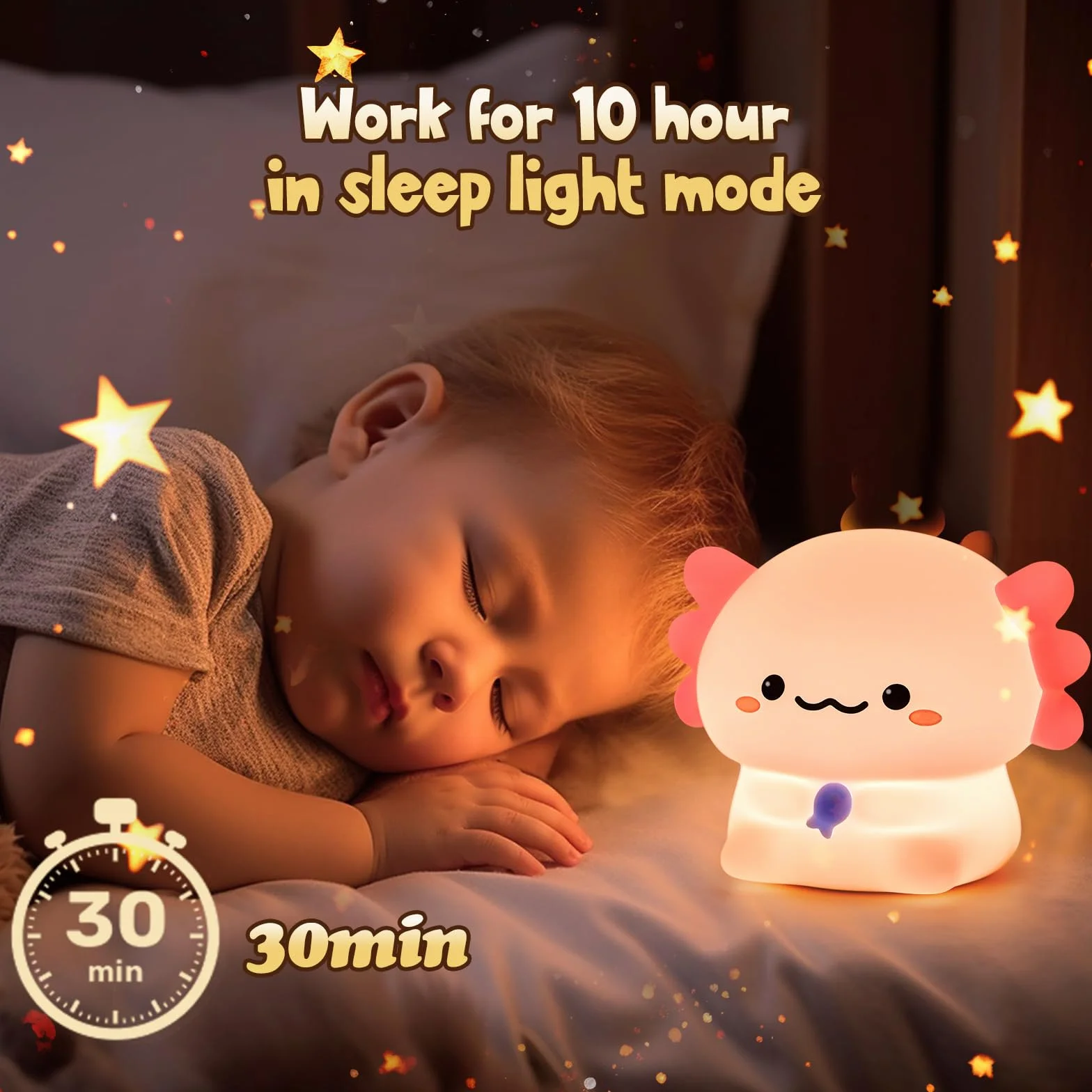 GIBOHOM Lampka nocna aksolotl dla dzieci