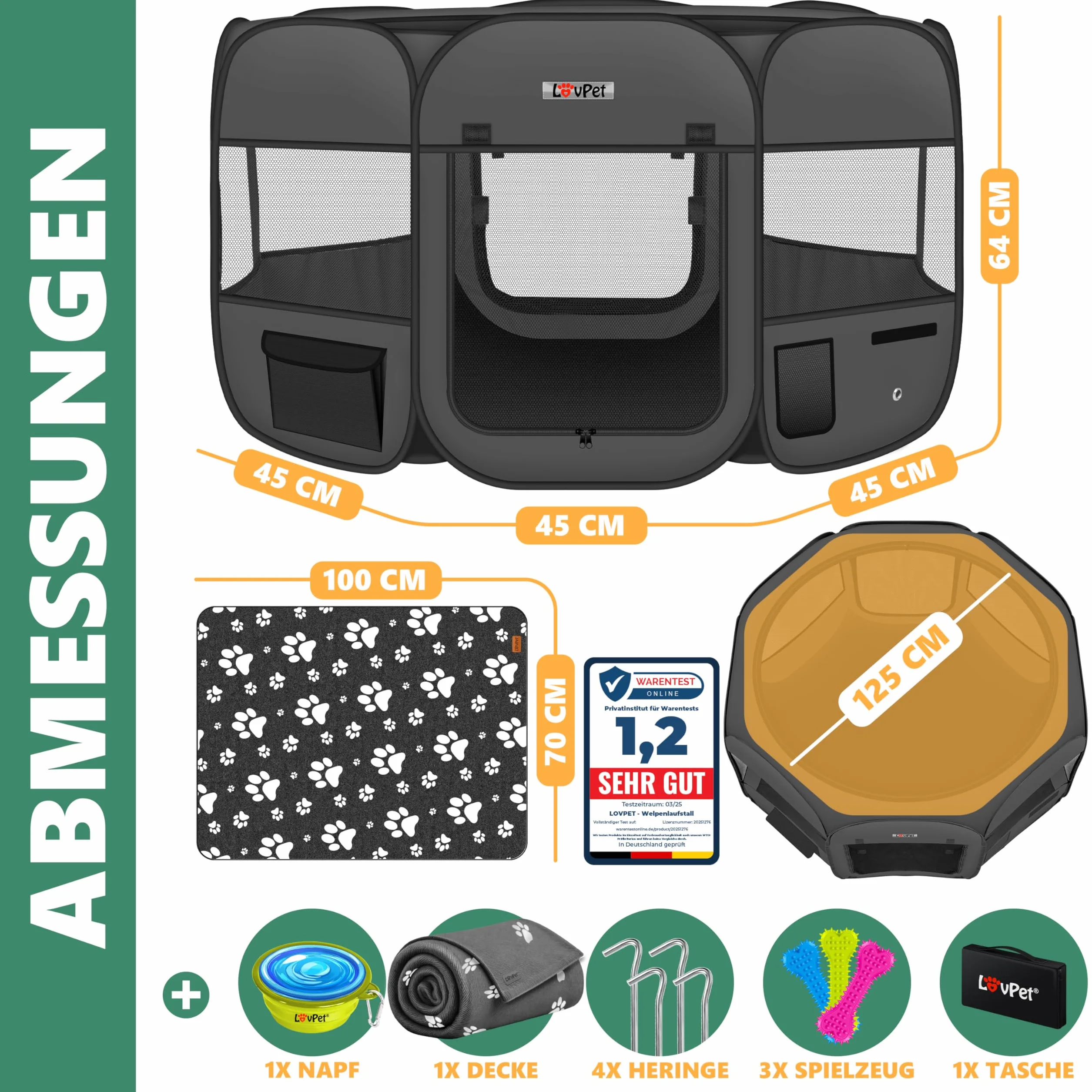 Lovpet Kojec dla szczeniaków składany Oxford tkanina system pop-up dla psów kotów