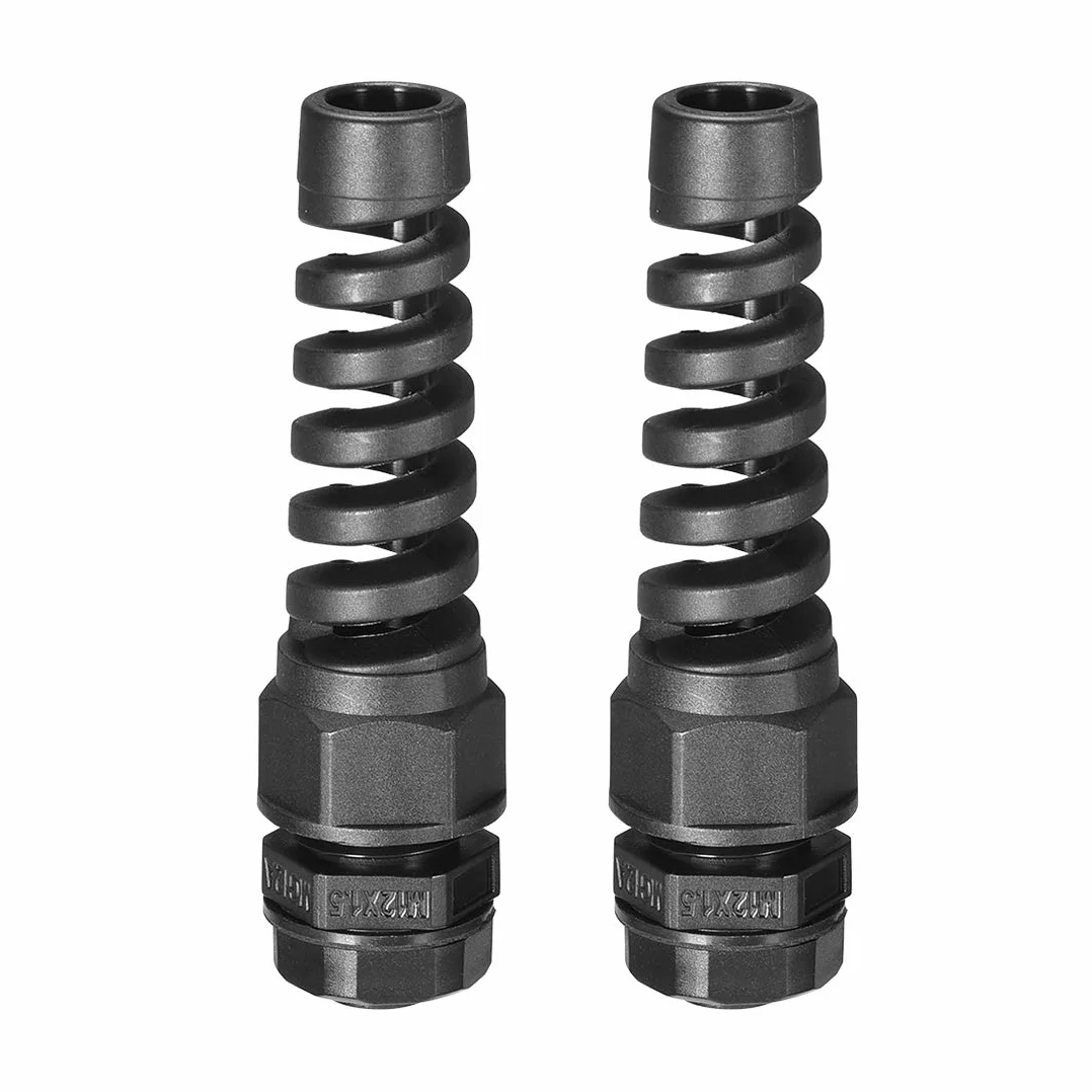 sourcing map 2 sztuki M12 dławnica kablowa wodoszczelna IP68 połączenie nylonowe do drutu o średnicy 4,5-7,8 mm