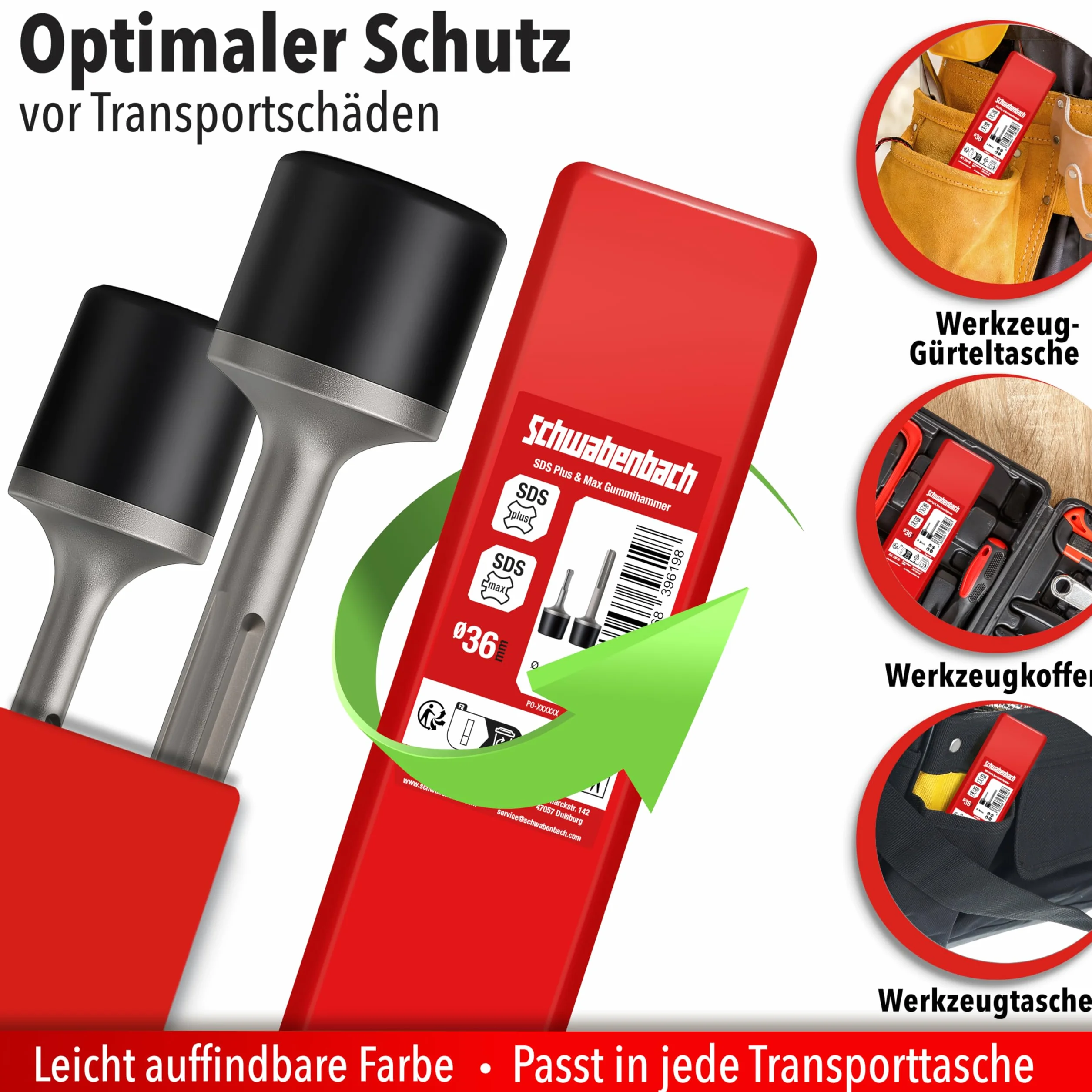 Adapter SDS PLUS/MAX i 2 x gumowy młotek