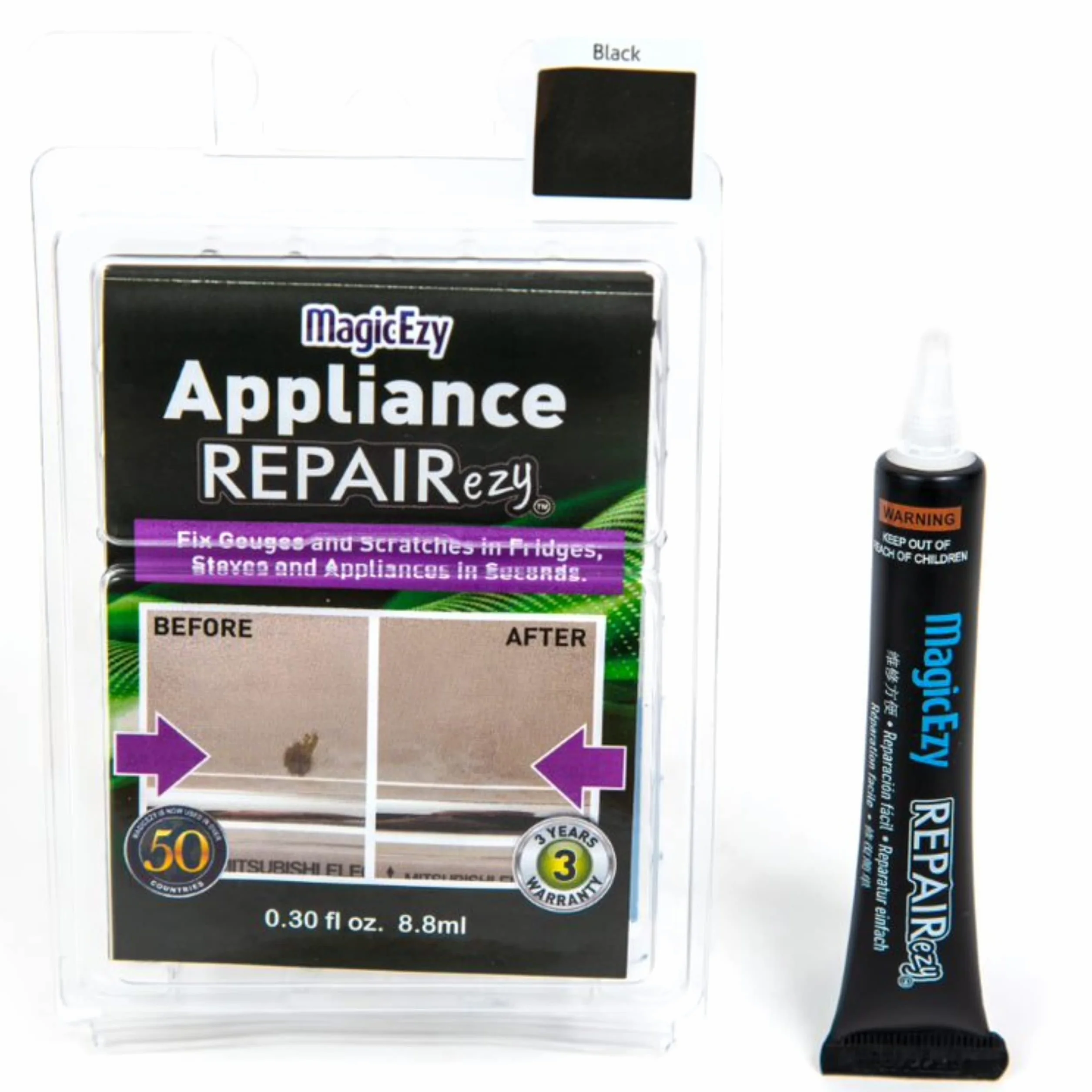MagicEzy Appliance RepairEzy farba do retuszowania urządzenia naprawa zarysowań czarna emalia metal stal nierdzewna