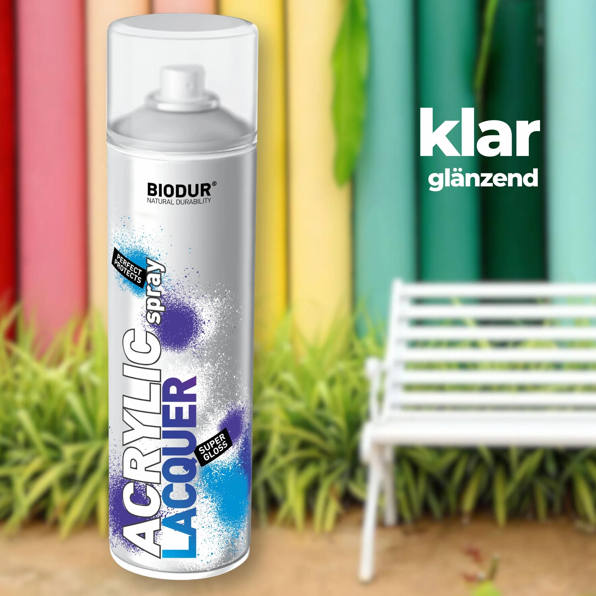 Lakier w sprayu akrylowy uniwersalny 500 ml błyszczący przezroczysty odporny na UV