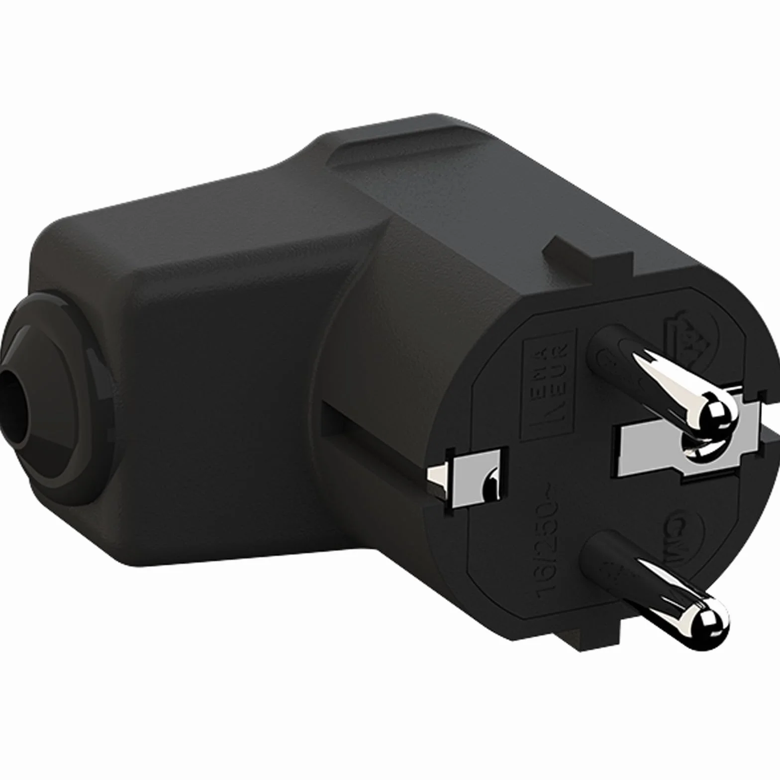 Bachmann 960.102 wtyczka kątowa z polipropylenu 250 V czarna IP20