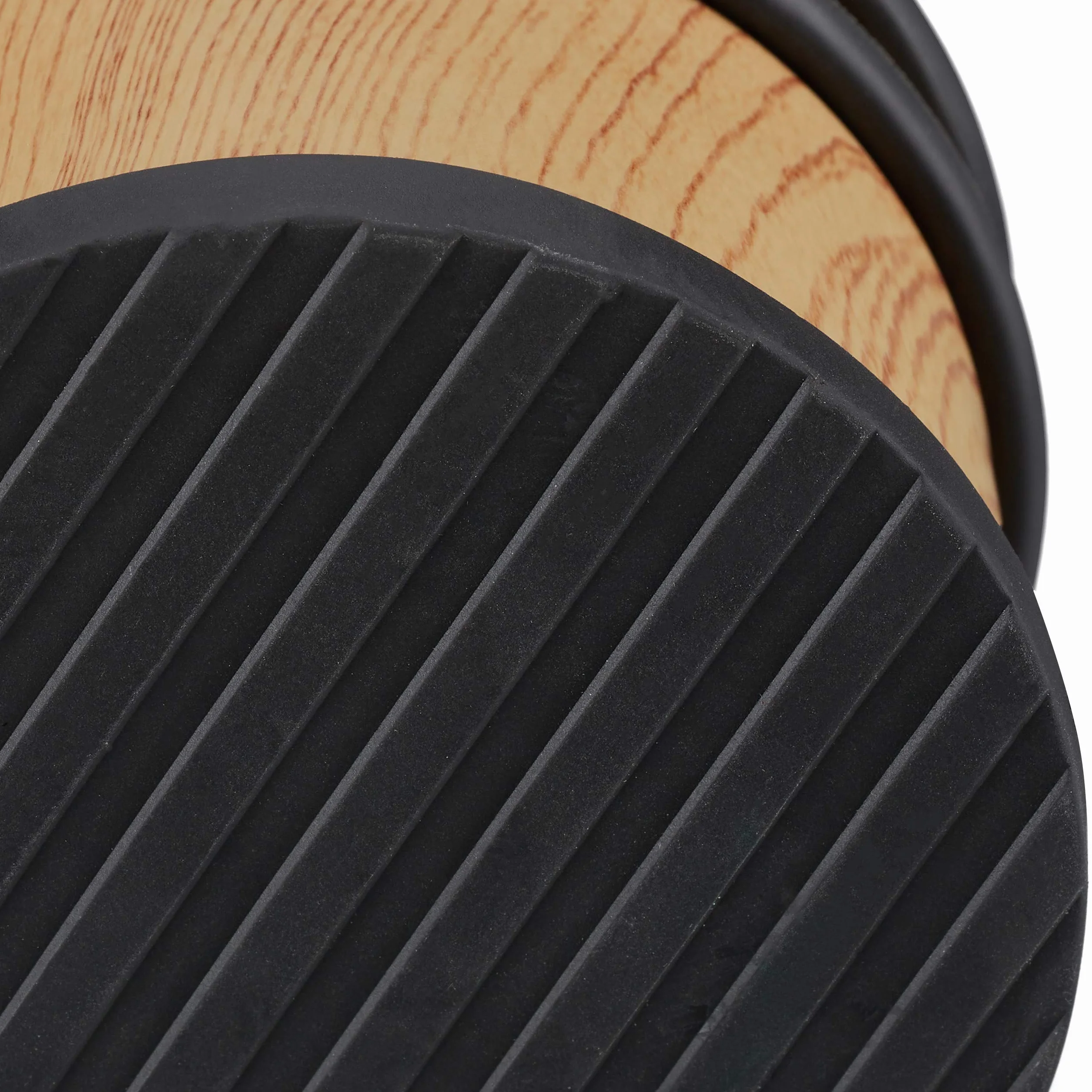 Relaxdays stoper do drzwi, blokada drewniana, gumowa, ∅ 9,5 cm, brązowy