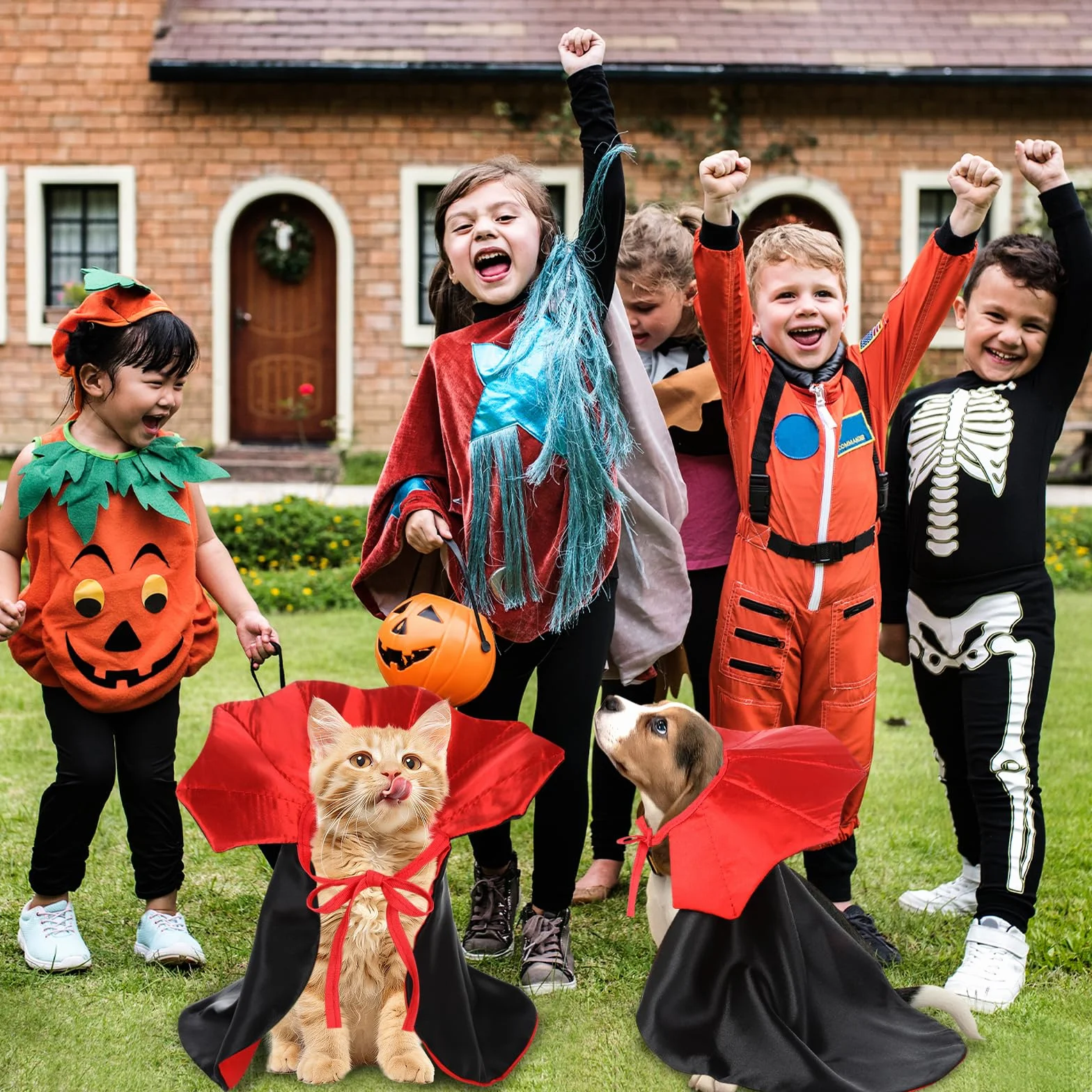 Kostium dla psa na Halloween, peleryna, kostium wampira dla kotów, psa, kota, zwierząt domowych, peleryna dla zwierząt domowych, kostium dla psów, Halloween, kostium Cosplay dla małych psów i kotów