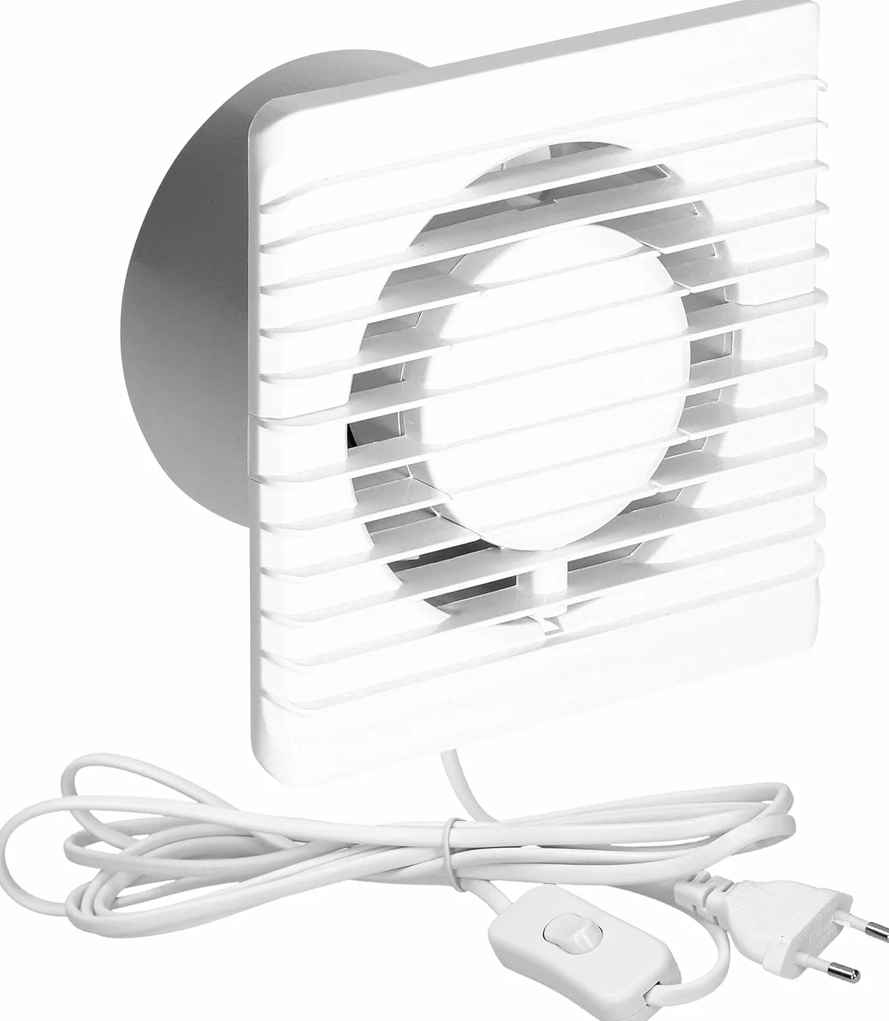 Wentylator Łazienkowy 125 mm 34 dB Wydajny Natynkowy Montaż Długość Przewodu ok.1,3 m (z wyłącznikiem)
