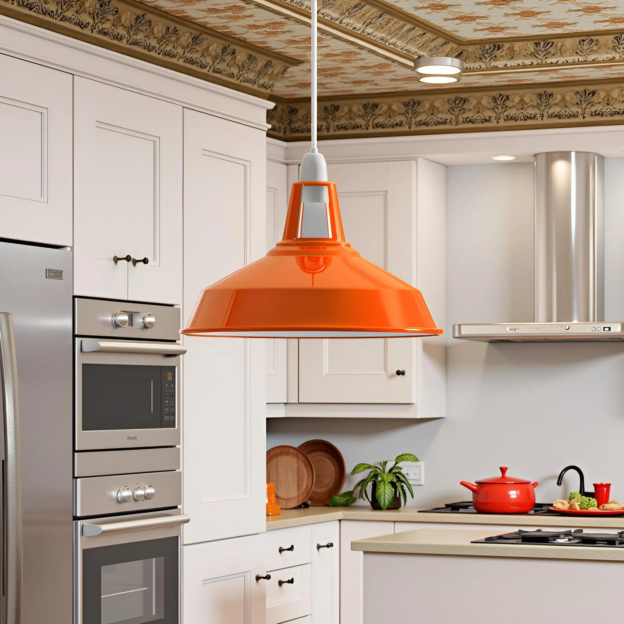 Pomarańczowe metalowe abażury do lamp w nowoczesnym stylu retro antyczne odcienie do lamp sufitowych, abażury do przemysłowych lamp wiszących do sypialni, kuchni i łazienki