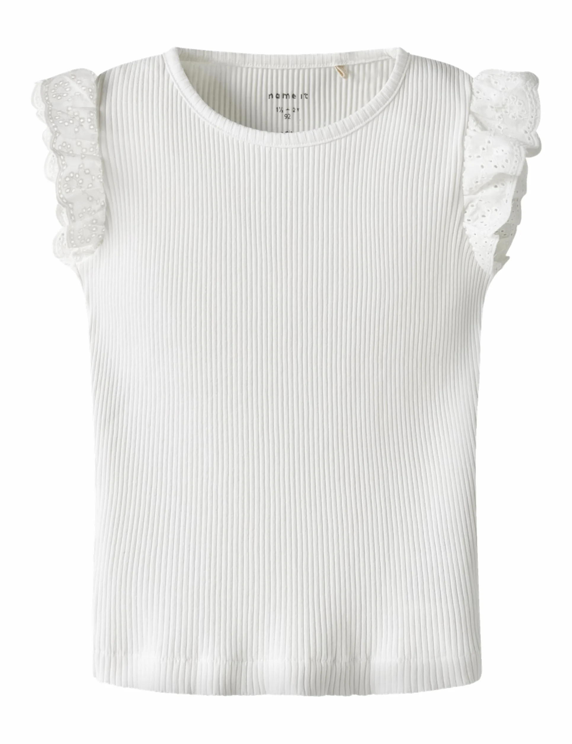 NAME IT Dziewczęca Nmfhalina SS Top, Bright White, 104