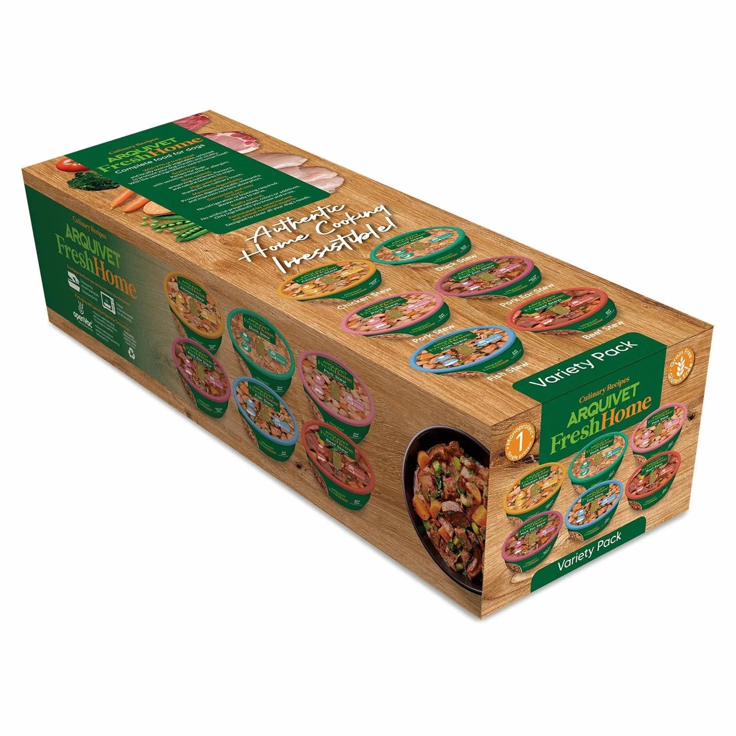 ARQUIVET VARIETY PACK 6 sztuk - FreshHome - 6 różnych przepisów na gulasze - 280 g - Pełnoporcjowa mokra karma dla psów