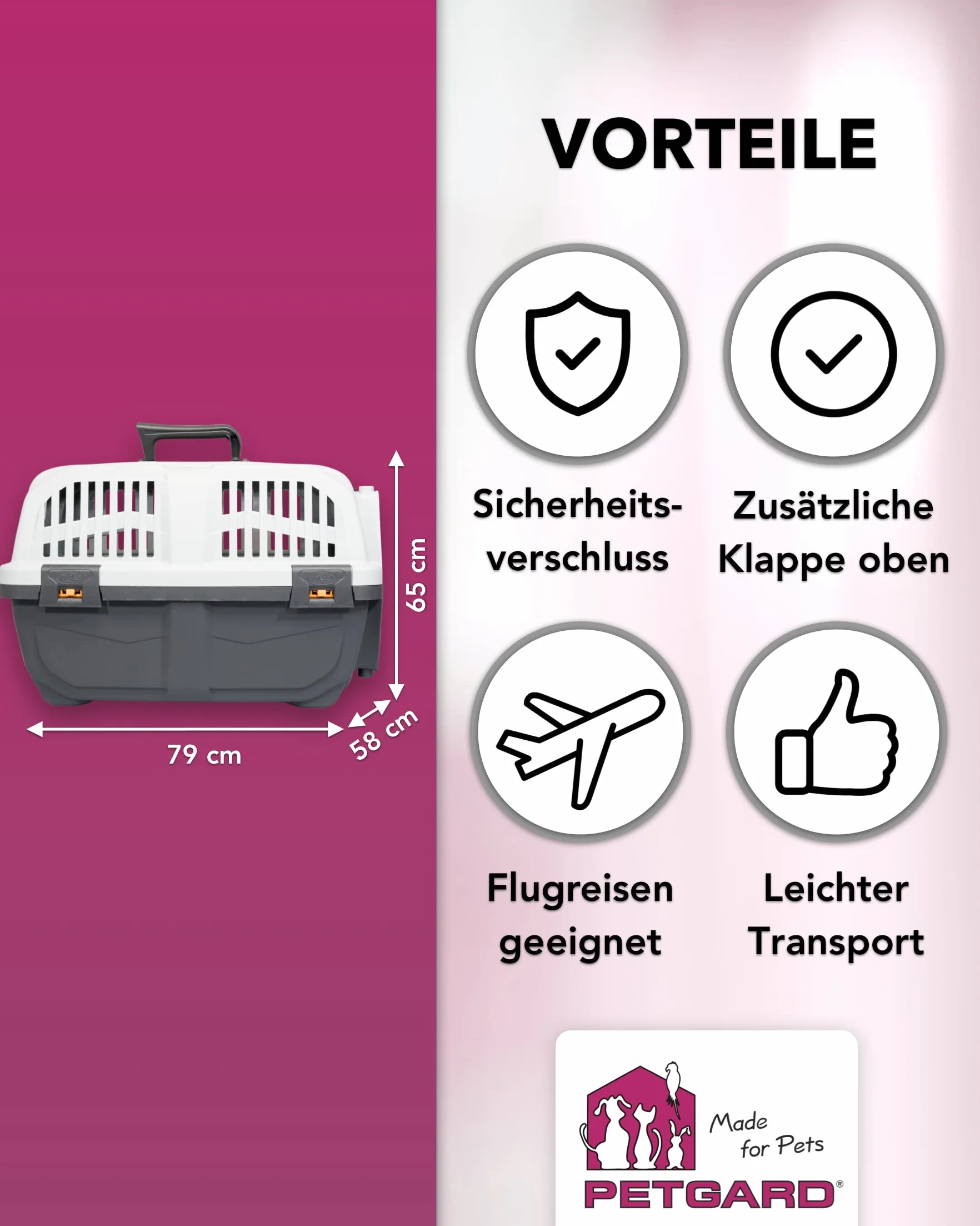 PETGARD Transportbox Hundebox SKUDO 5 IATA 79 x 58 x 65 cm