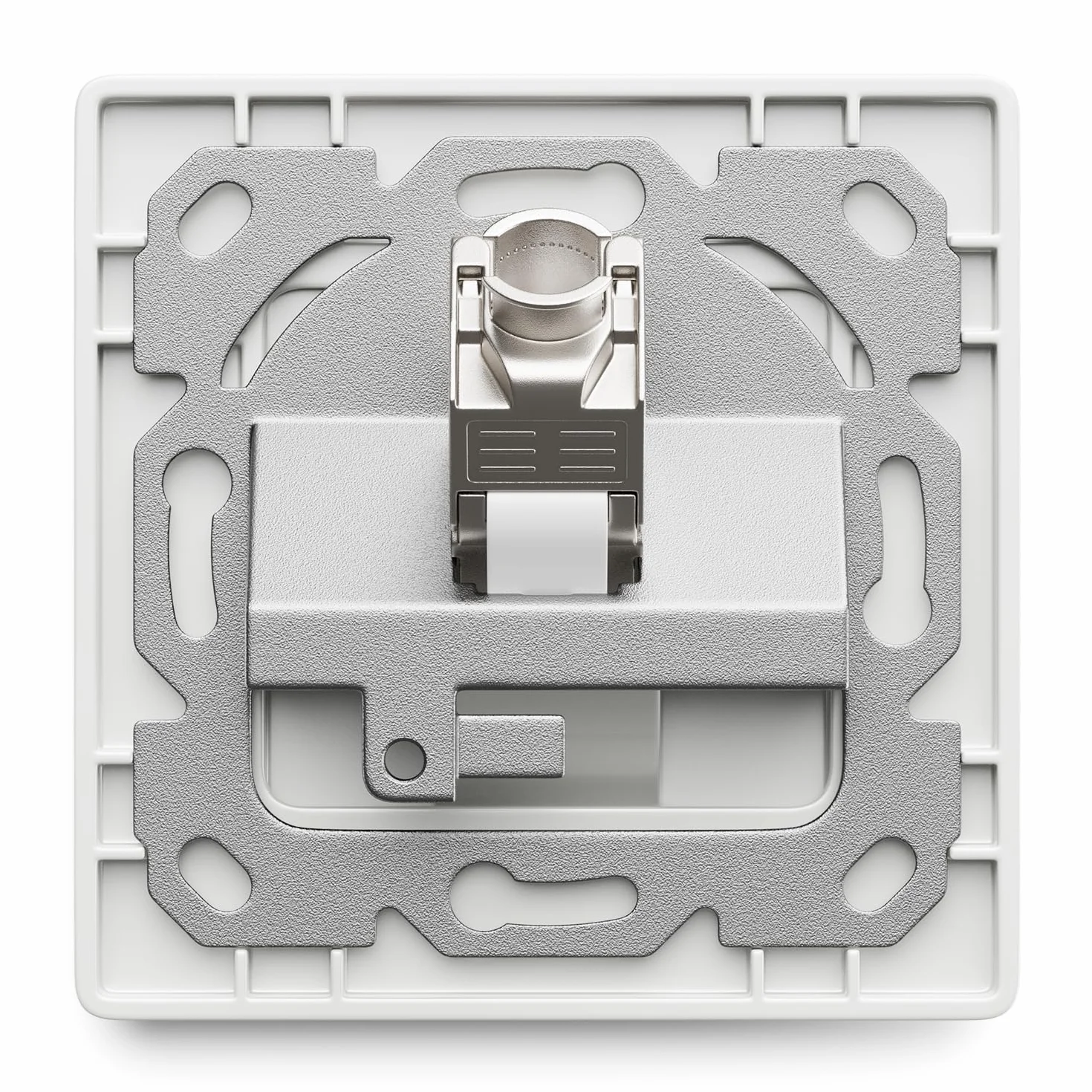 deleyCON 1x Gniazdko Sieciowe CAT8 Podtynkowe z Modułem RJ45 Keystone - 40 Gbps, STP Ekranowane - do Patchcordów, Kabli Sieciowych, Przewodów Instalacyjnych Ethernet - Gigabit LAN - Białe