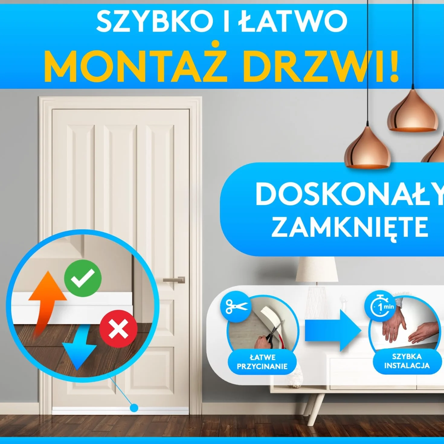 SilverRack Uszczelka Przeciwwywałkowa Na Drzwi Biała [1x 1 m] - Samoprzylepna - Oszczędność Kosztów Ogrzewania