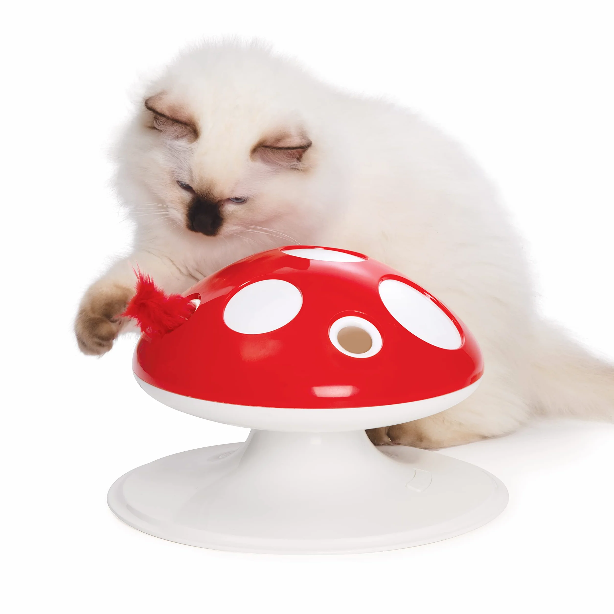 Catit Senses 2.0 Mushroom - interaktywna zabawka z piórami 360 stopni dla kotów z dwoma trybami zabawy
