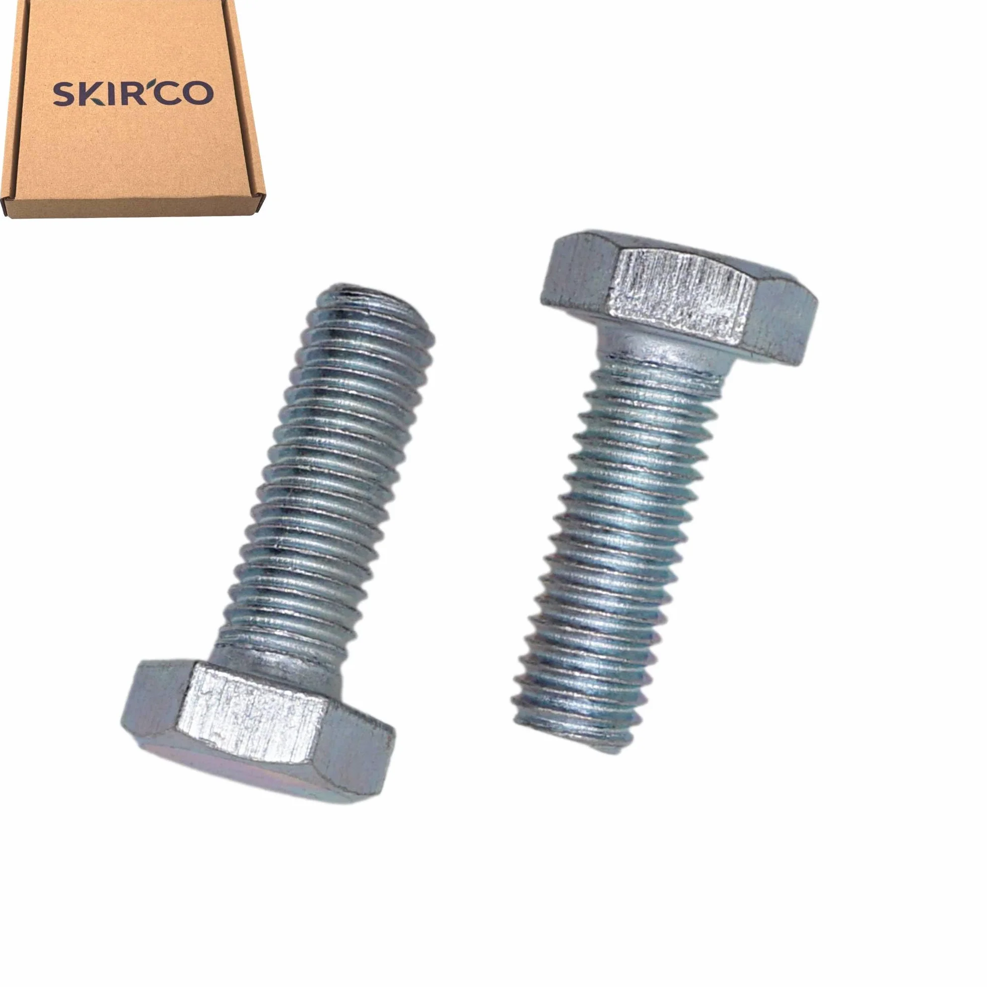 SKIR'CO (15 szt.) Ocynkowane stalowe śruby z łbem sześciokątnym M10 x 30 mm, DIN 933 śruby sześciokątne, gwintowane, śruby sześciokątne