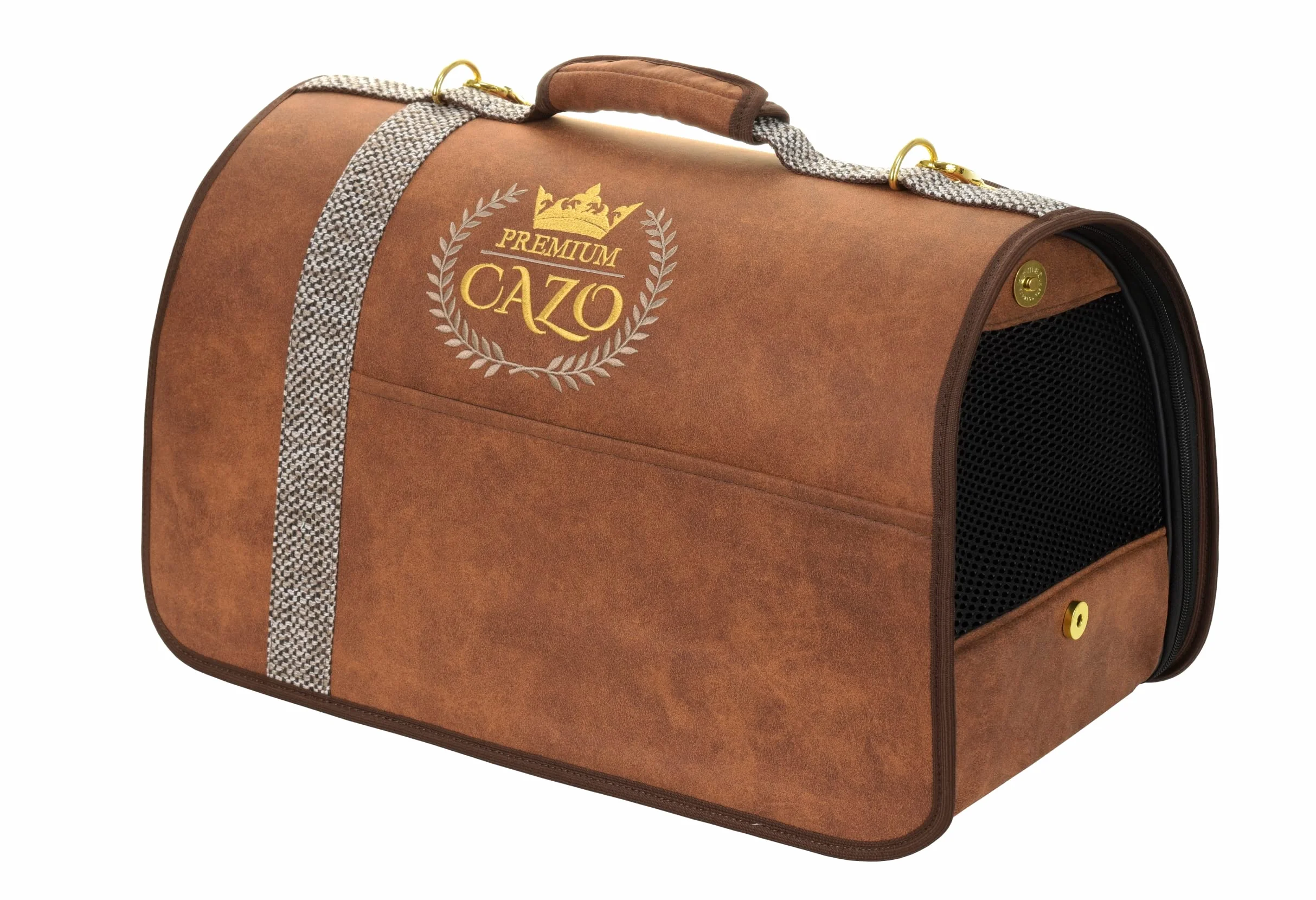 Transporter CAZO Premium dla psa lub kota, 50 x 27 x 26 cm, kolor brązowy, LPM0901