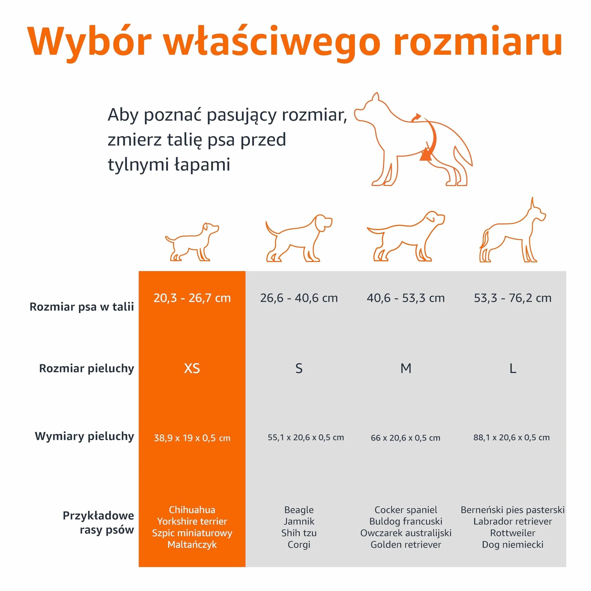 Amazon Basics Jednorazowe pieluchy dla psów dla psów, rozmiar X, 30 sztuk, białe