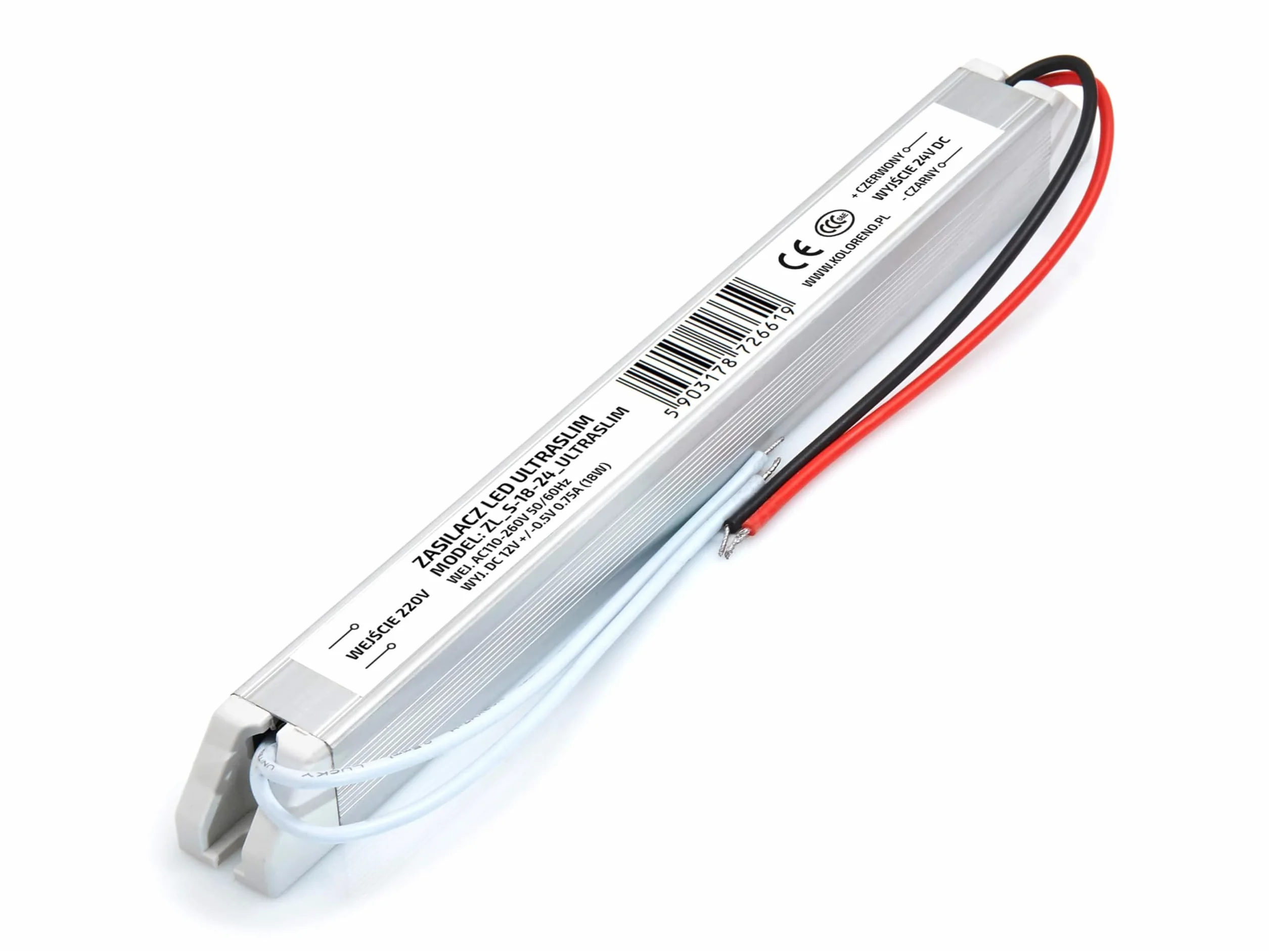 Zasilacz modułowy LED Ultra Slim - Zasilacze modułowe do oświetlenia LED - Zaawansowane funkcje bezpieczeństwa - Eaglerise 24V 18W 0.75A IP20-18x18x175mm