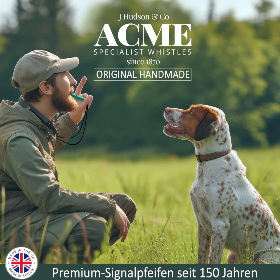 Acme gwizdek dla psa nr 210,5 + sznurek gwizdek, oryginalny z Anglii, idealny do treningu psów, wytrzymały materiał, standardowa częstotliwość, wysoki i potężny sygnał (jasnozielony)