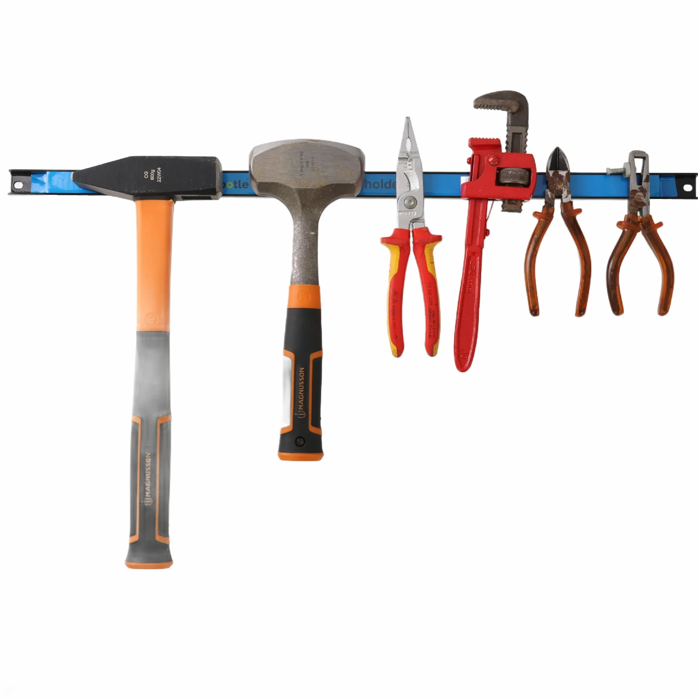 3 x Magnetyczny uchwyt narzędziowy z metalowymi paskami o długości 45 cm, kolor czarny, mocny magnes, z otworami montażowymi, wkrętami i kołkami w zestawie, do śrubokrętów, szczypiec, wierteł i innych