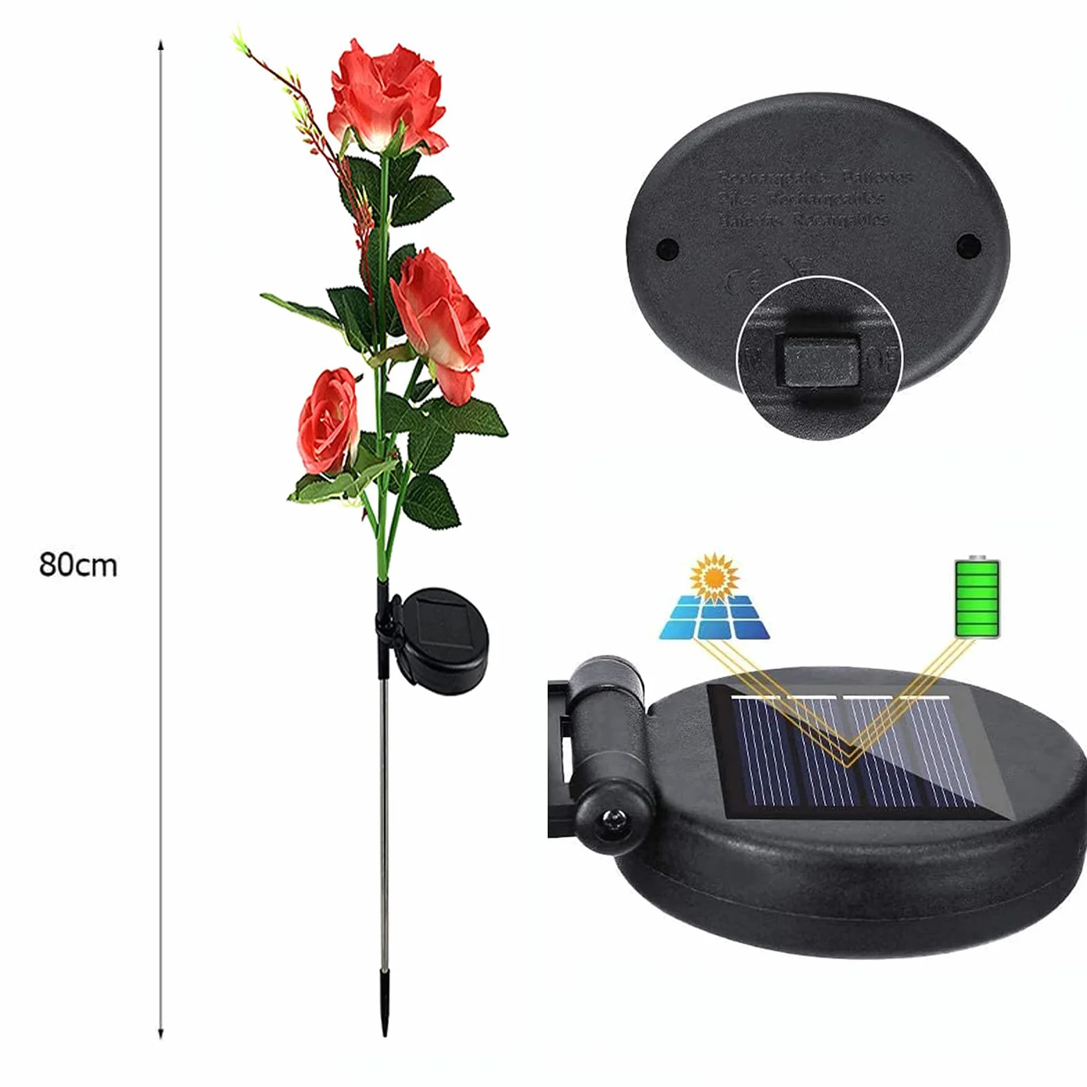XVZ Lampy solarne do dekoracji ogrodu, opakowanie 2 sztuki, zewnętrzne lampy LED do ogrodu z większym kwiatem i szerszym wodoodpornym panelem słonecznym, lampa dekoracyjna do ogrodu, ogrodzeń, ścieżek