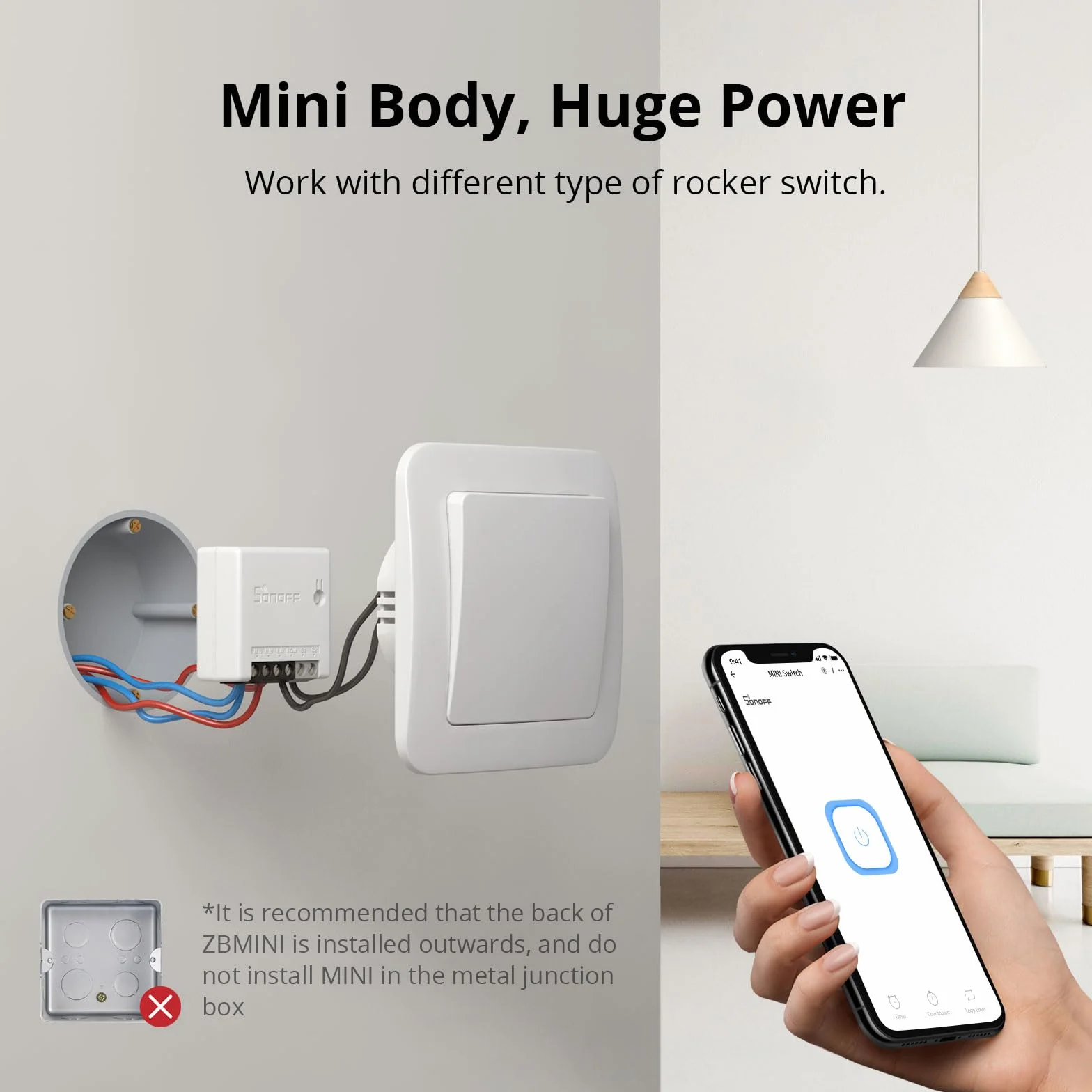 SONOFF ZBMINI Inteligentny Przełącznik ZigBee, 2-Drożny, Kompatybilny z Alexa, SmartThings, Hub, Google Home, ZigBee 3.0 Gateway, 10A/2200W, Certyfikowany