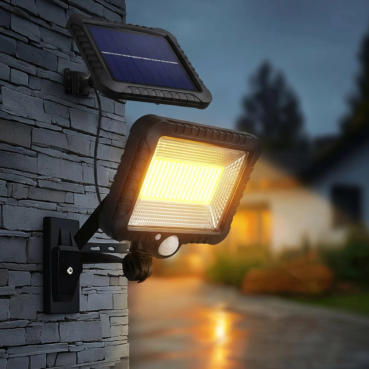 Maclean MCE438 Reflektor LED z Czujnikiem Ruchu, Reflektor Ścienny z Czujnik Zmierzchu, Lampa Solarna IP44, 5 W, 400 lm, 6000 K, zimna biel, 1 sztuka, Czas Czuwania Czujnika Ruchu Wynosi do 12 Godzin