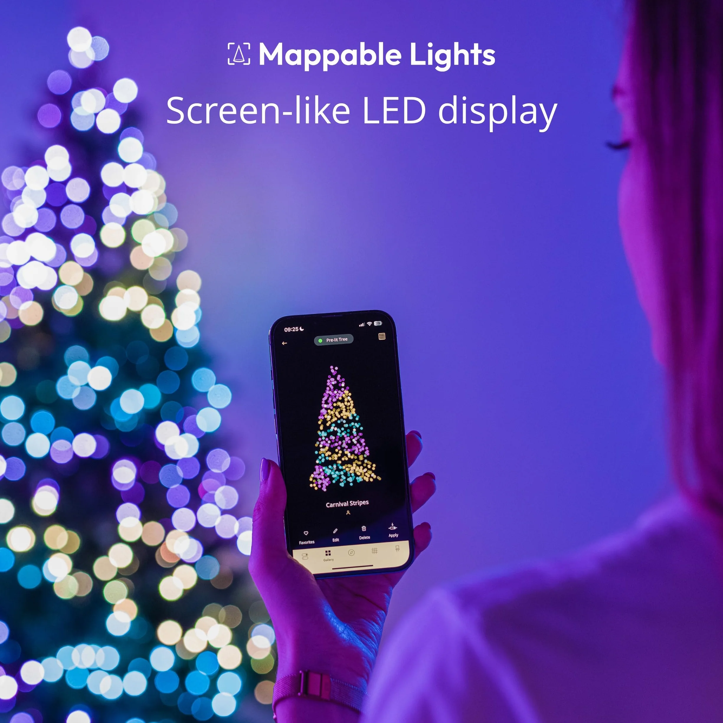 Twinkly Struny z USB-C Pearls 100 diod LED, wielokolorowe świąteczne lampki RGB, kompatybilne z Alexą, Google Home, możliwość zmiany oświetlenia, zasilanie USB C, zielony drut, 6 m