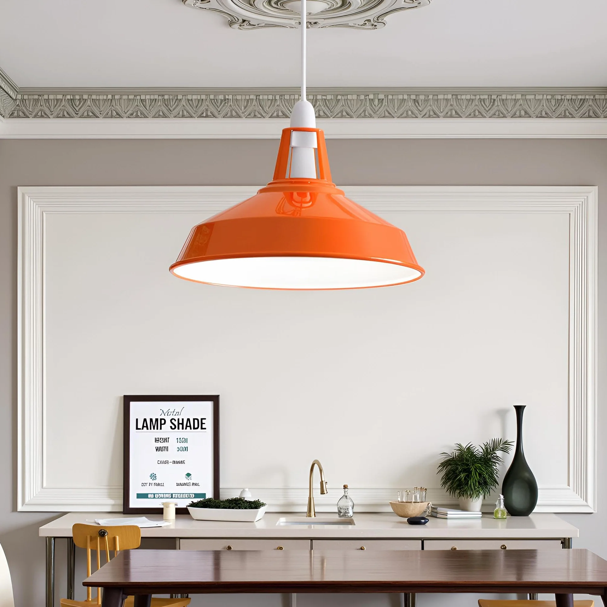 Pomarańczowe metalowe abażury do lamp w nowoczesnym stylu retro antyczne odcienie do lamp sufitowych, abażury do przemysłowych lamp wiszących do sypialni, kuchni i łazienki