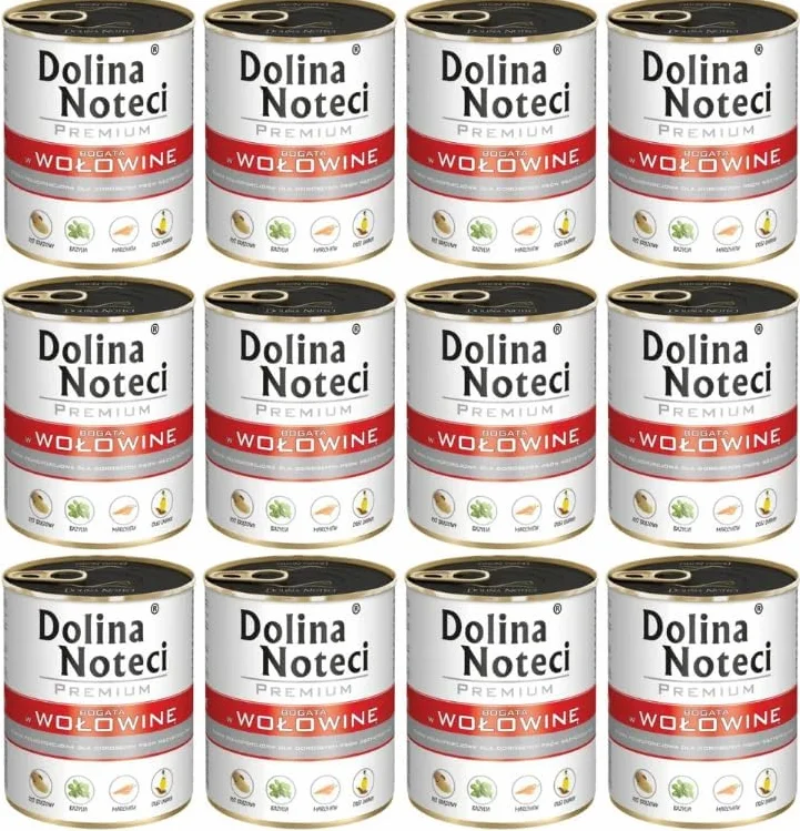 Dolina Noteci Premium - kompletna karma dla dorosłych psów wszystkich ras z wołowiną, 12 x 800 g