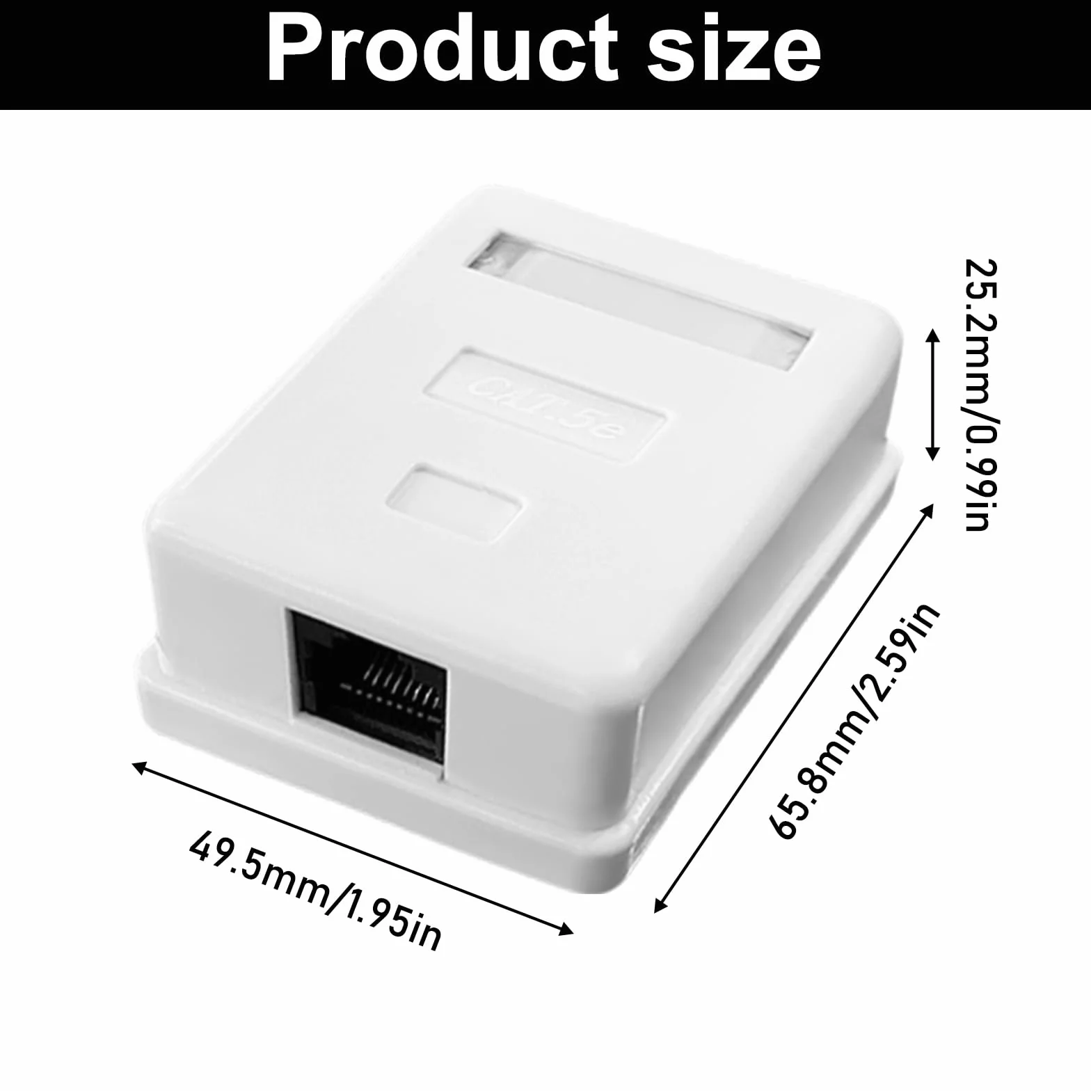 Leikurvo 10 X CAT 6A natynkowe gniazdo sieciowe 1 port: gniazdo RJ45 ekranowane natynkowe montaż 10 Gbit/s Ethernet Sieć LAN puszka natynkowa - kabel sieciowy zestaw puszek internetowych, biały