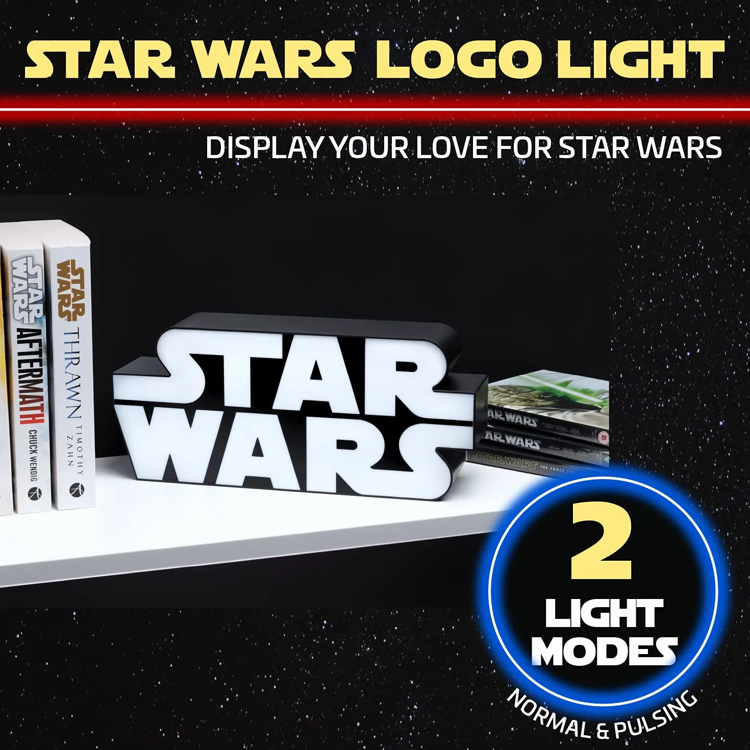 Paladone Star Wars Lampa z Logo, Biały/Czarny, 24 x 24 x 10 cm