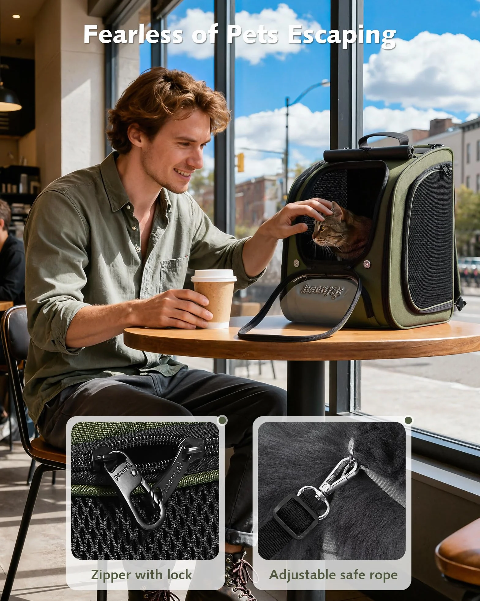 pecute Plecak dla kota rozszerzalny, duża przestrzeń, nosidełko dla kota, oddychający, stabilny plecak bąbelkowy dla psa, plecak dla zwierząt domowych z roletami chroniącymi przed słońcem, na wędrówki