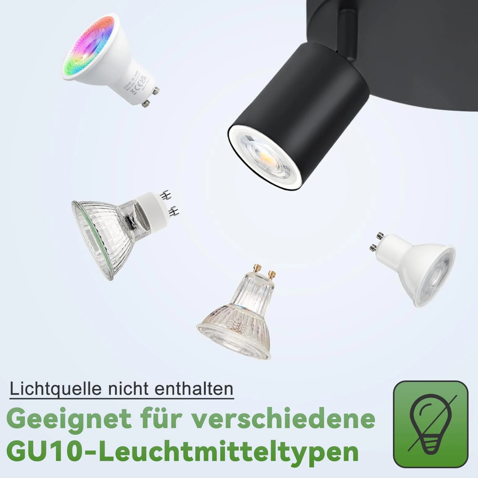 Lampa sufitowa GU10 czarny okrągły 3 płomienie metalowa Swivel Design do salonu sypialni kuchni
