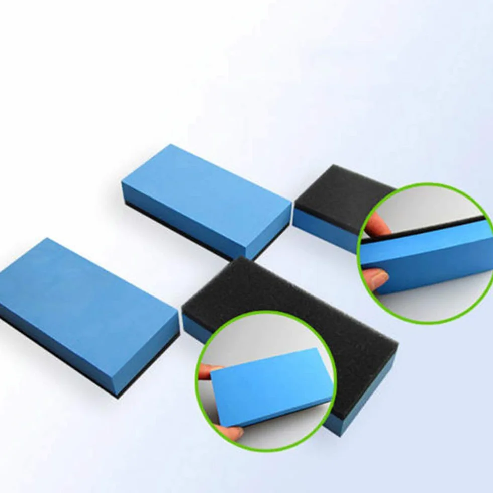 10 szt. Gąbka do Aplikatora Powłoki Ceramicznej, Gąbka do Nakładania Powłoki Ceramicznej na Samochód Szklane Podkładki do Aplikatora Powłoki Nano Wax (BLUE)