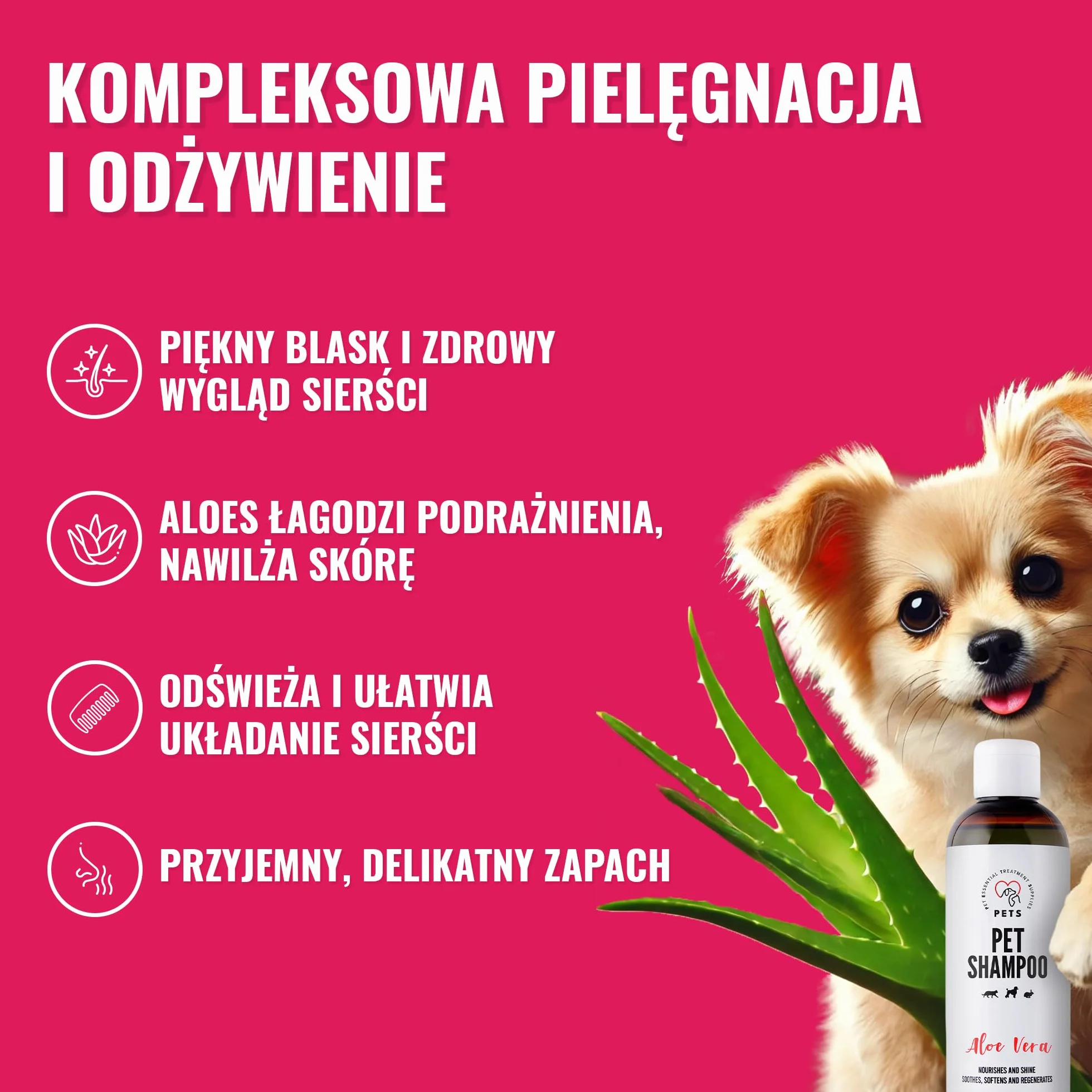Delikatny szampon dla psów - Nawilżający szampon dla wszystkich ras i typów sierści - Szampon dla psów przeciw nieprzyjemnemu zapachowi 250 ml