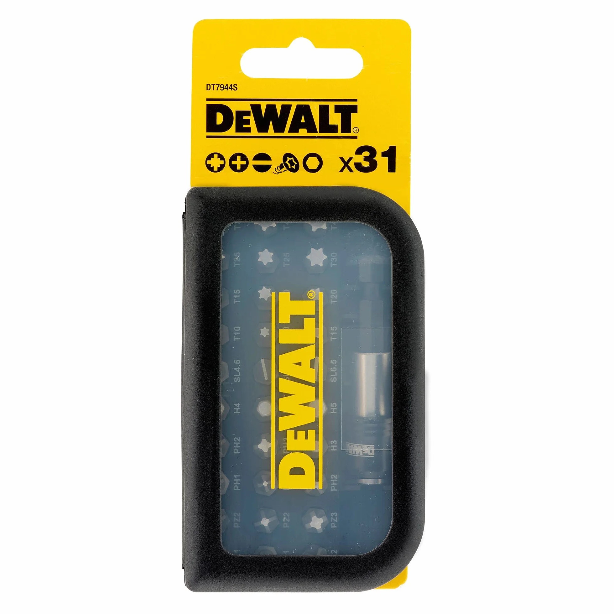 DEWALT Juego 31 elementów z bits atornillar i adapter cambio rápido
