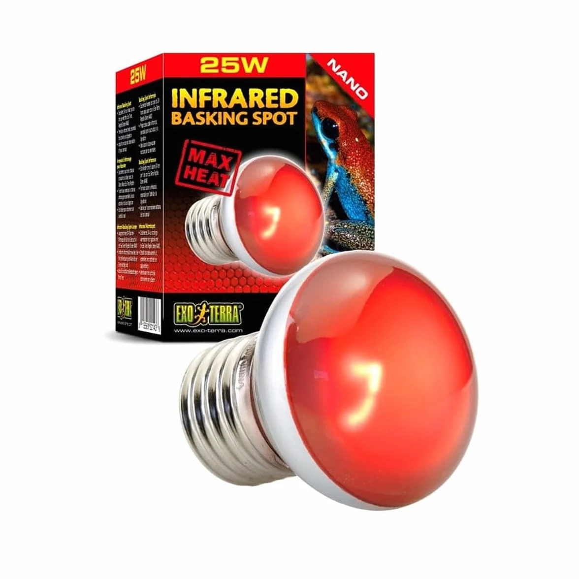 Exo Terra Lampa na podczerwień, do stosowania w Exo Terra Reptile Dome Nano, 25 W, oprawa E27, 1 sztuka (1 opakowanie)