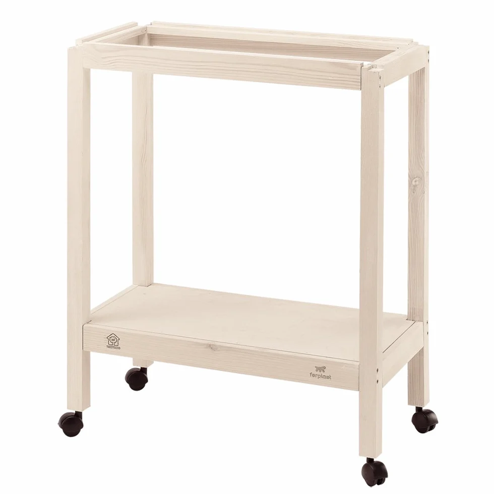 Ferplast 90104000 stojak Giulietta 4 stojaki na domek dla ptaków z drewna, 57 x 30 x 70 cm, naturalny