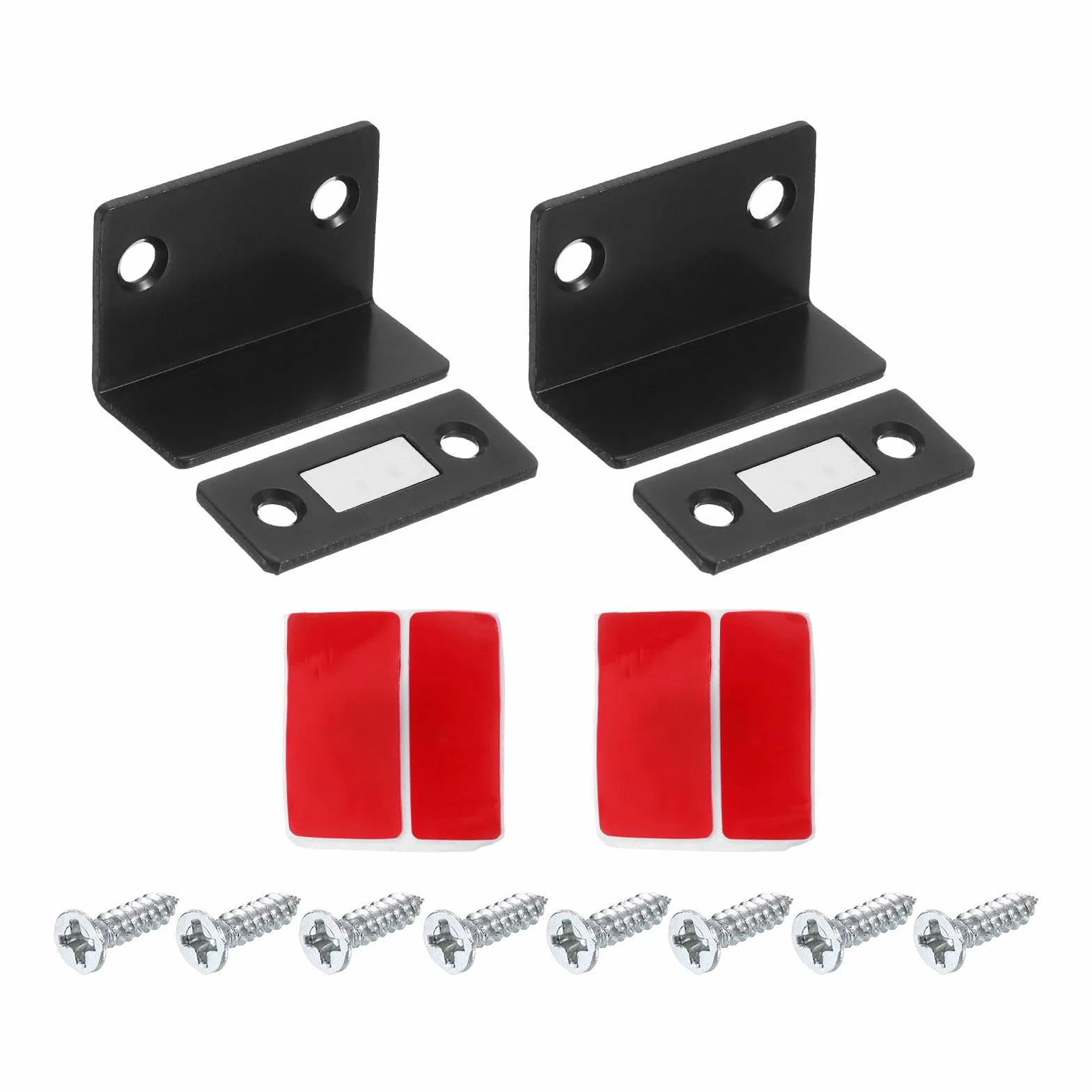 QUARKZMAN Magnetyczne zapięcie do szafki, 2 szt. Magnetyczne naklejki na drzwi szafki, magnetyczne szuflady kuchenne i szafki do przechowywania szuflady zamkniętej, czarne