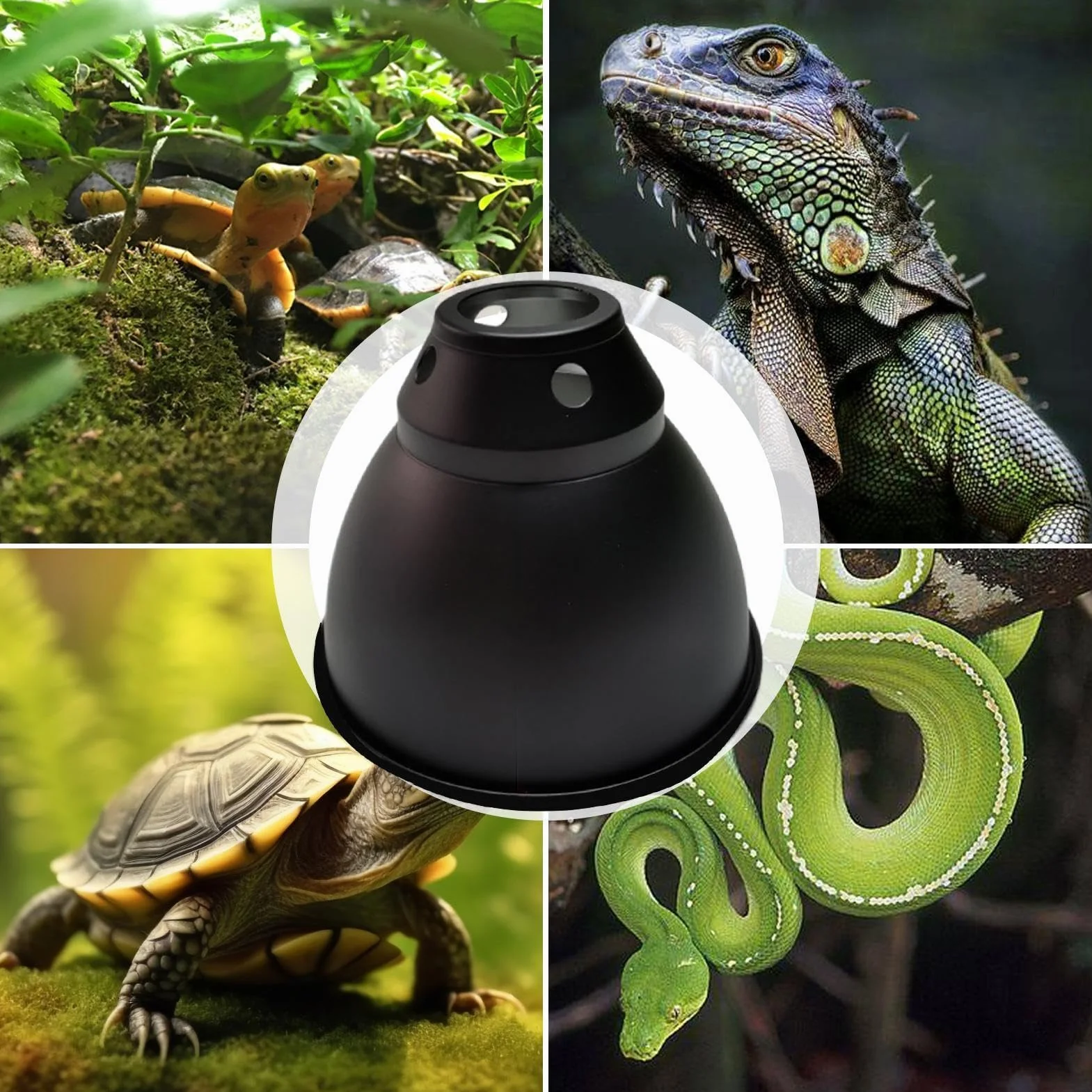 Oprawa lampy grzewczej dla gadów klosz z głęboką kopułą osłona odbicia optycznego do terrarium UVB
