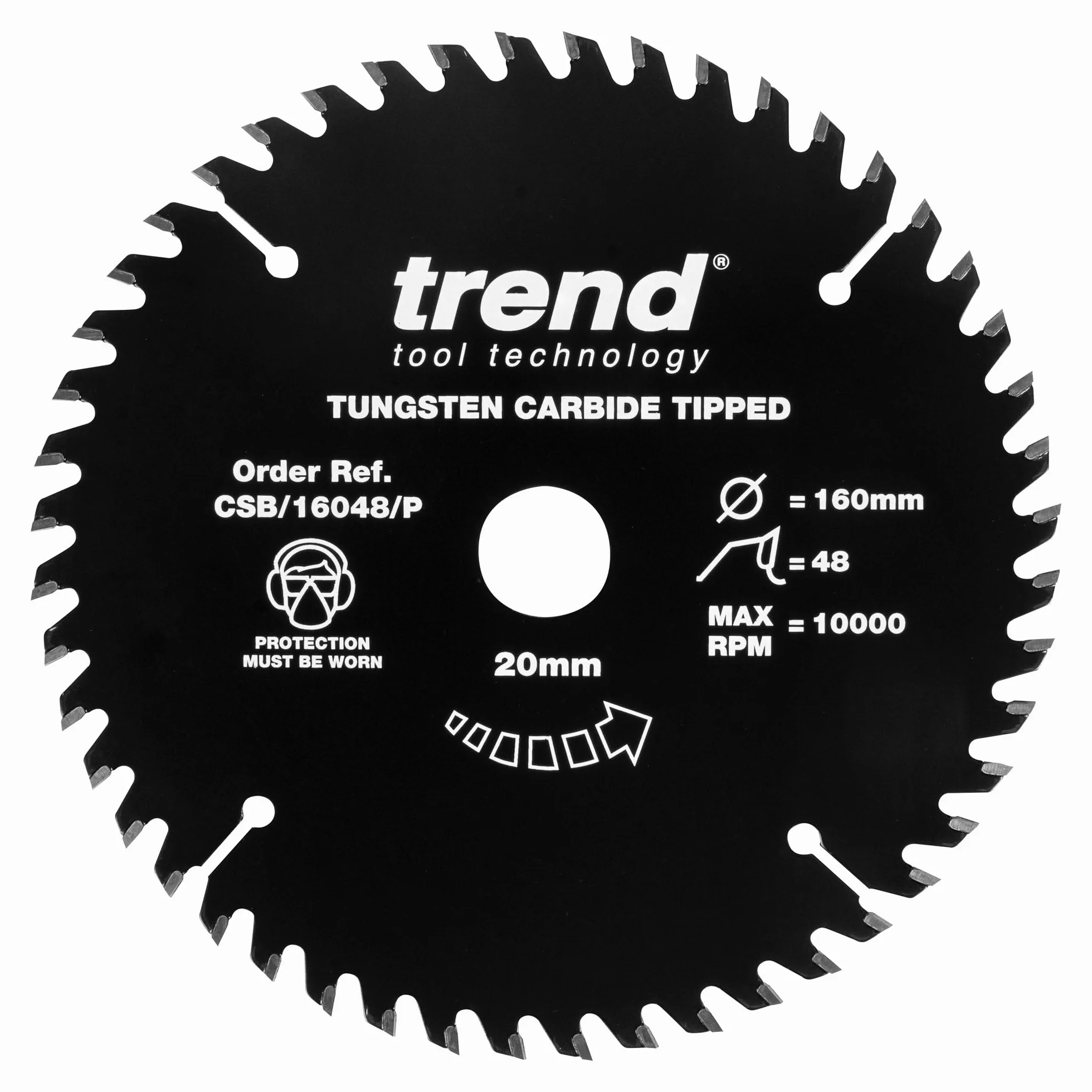 Trend CraftPro Ostrze Piły TCT PTFE 160 mm 48 Zębów 20 mm Otwór 2,2 mm Rowek CSB/16048/P