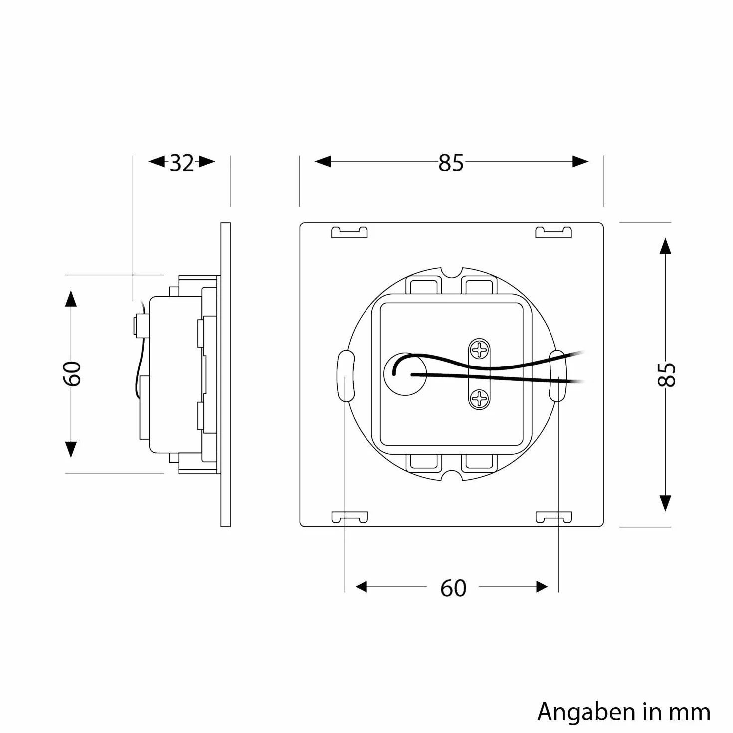 ledscom.de 8 Lampa schodowa LED/wpuszczana lampa ścienna FOW do wnętrz i na zewnątrz, downlight, kątowa, 85 x 85 mm, chłodna biel