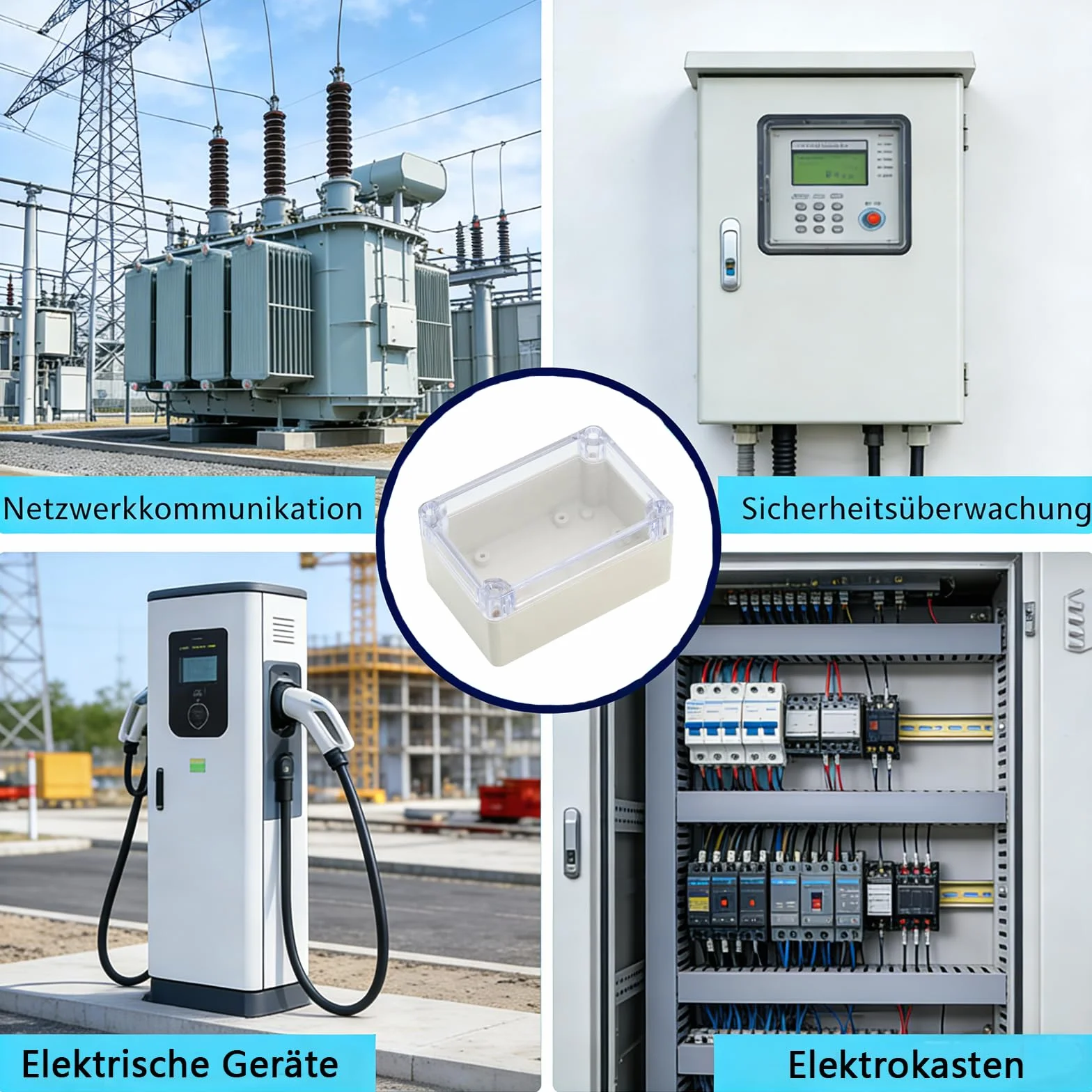 Puszka rozgałęźna, 2 sztuki, wodoszczelna IP65, pusta obudowa z tworzywa sztucznego z przezroczystą pokrywką, elektroniczna puszka rozdzielcza, obudowa projektu, puszka przyłączeniowa - 158 x 90 x 60