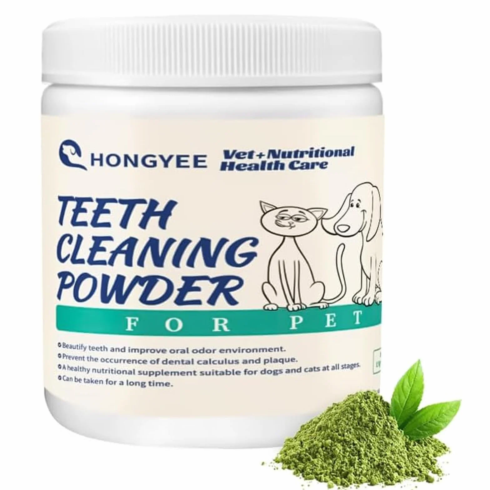 Dog Dental Cleaning Powder 150 g, wysoce skuteczny w usuwaniu kamienia nazębnego i nieświeżego oddechu, hamujący powstawanie płytki nazębnej i odświeżający oddech, bezpieczny i skuteczny