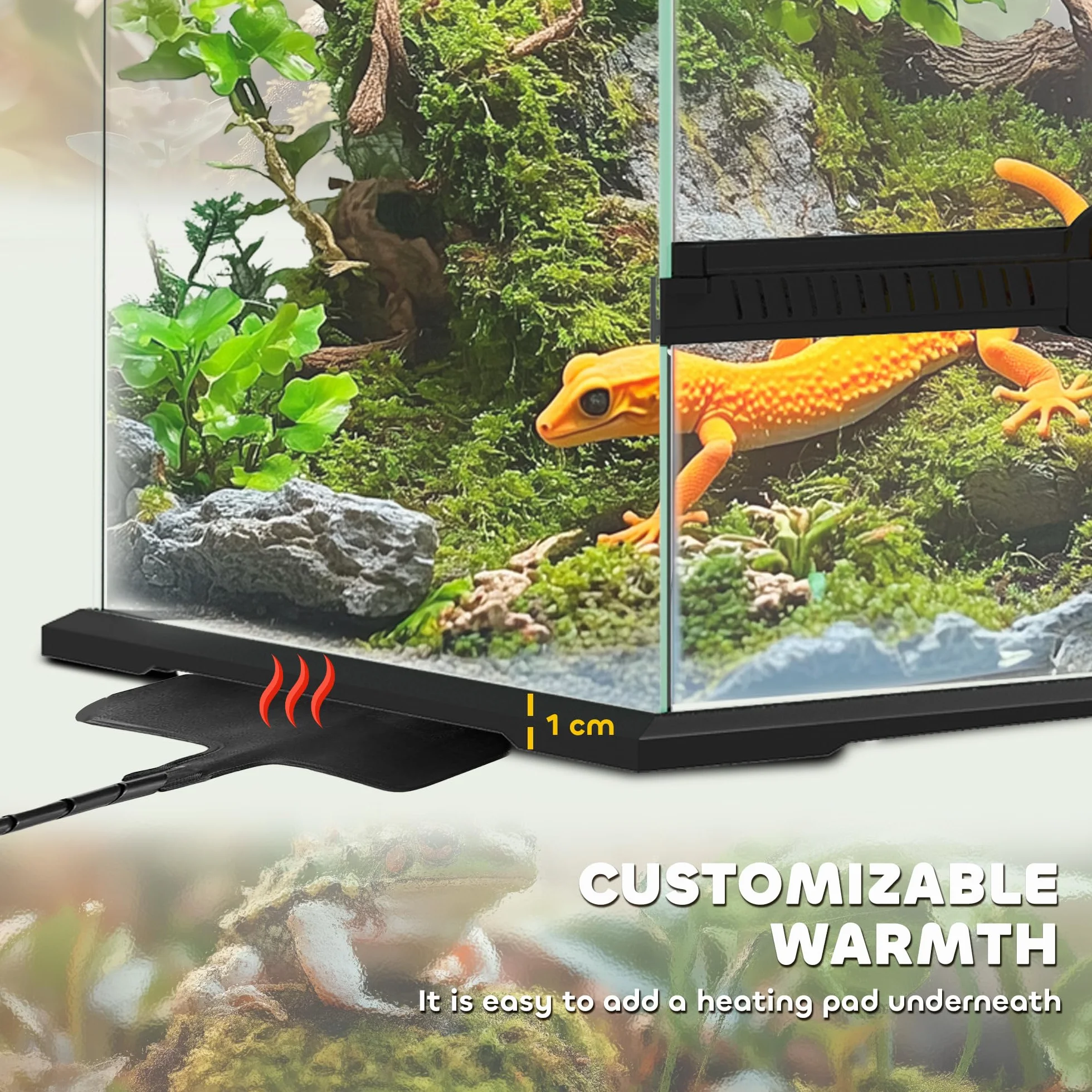 PawHut Szklane Terrarium dla Gadów 40L Vivarium 30 x 30 x 45 cm